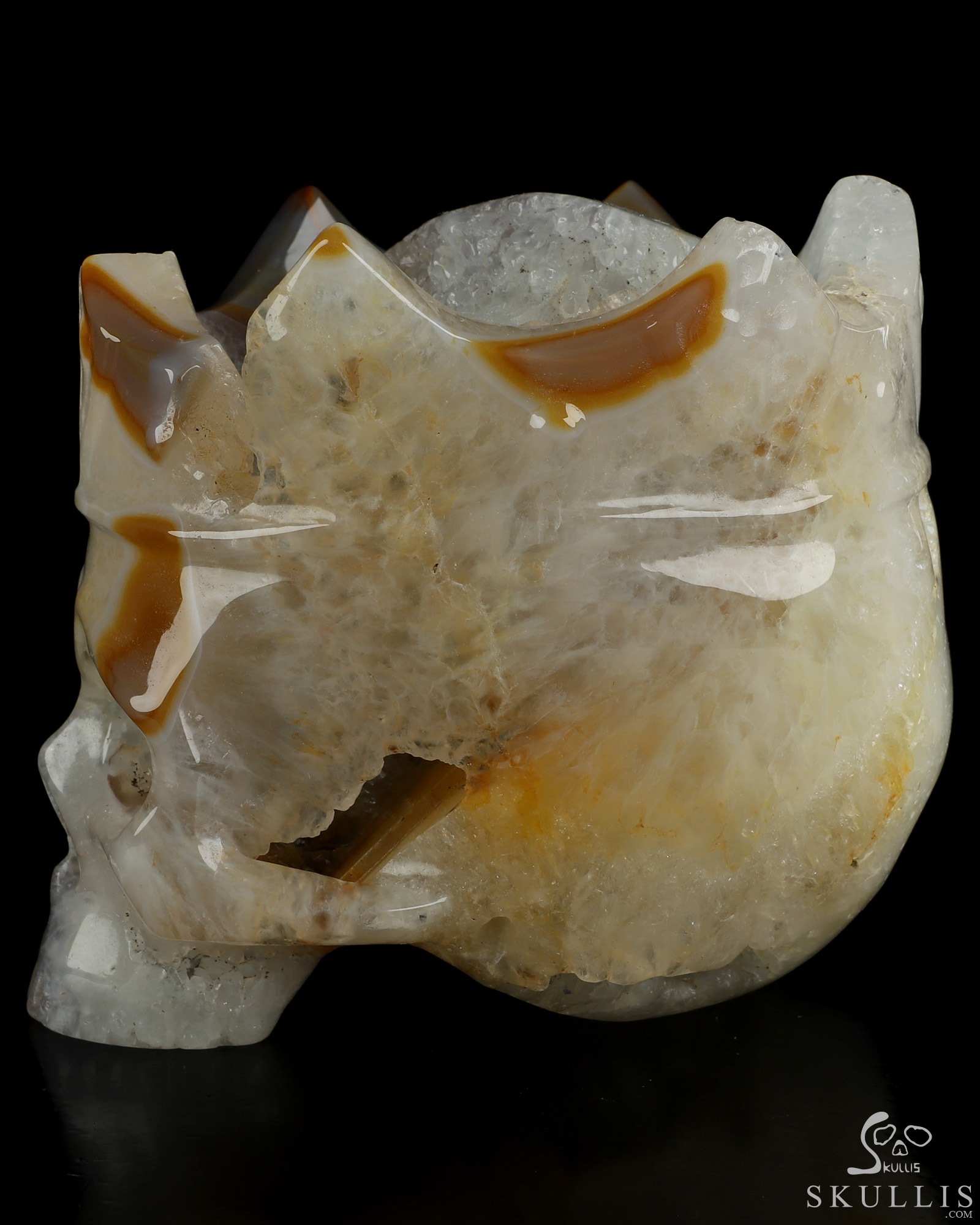 5.2" Premium Brazilian Agate Hand Carved The Queen Crystal Skull Sculpture, Crystal Healing 5.2" Premium Brazilian Agate Hand Carved The Queen Crystal Skull Sculpture, Crystal Healing