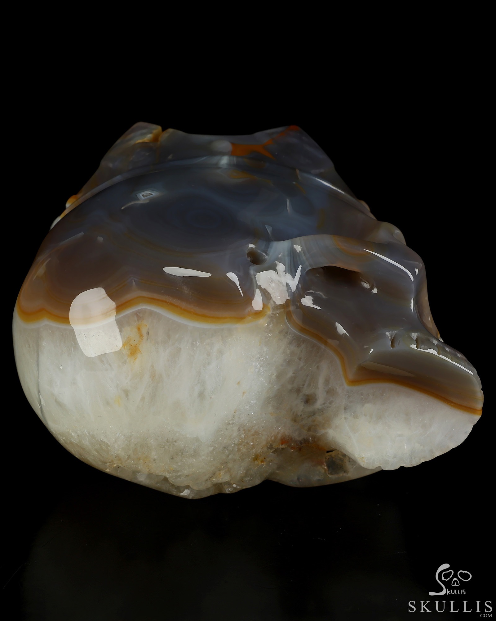 5.2" Premium Brazilian Agate Hand Carved The Queen Crystal Skull Sculpture, Crystal Healing 5.2" Premium Brazilian Agate Hand Carved The Queen Crystal Skull Sculpture, Crystal Healing