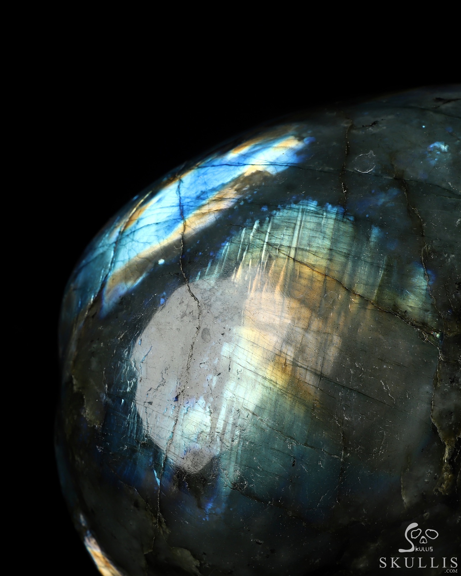 Lifesized 6.8" Labradorite Hand Carved Crystal Skull, Super Realistic, Crystal Healing Lifesized 6.8" Labradorite Hand Carved Crystal Skull, Super Realistic, Crystal Healing