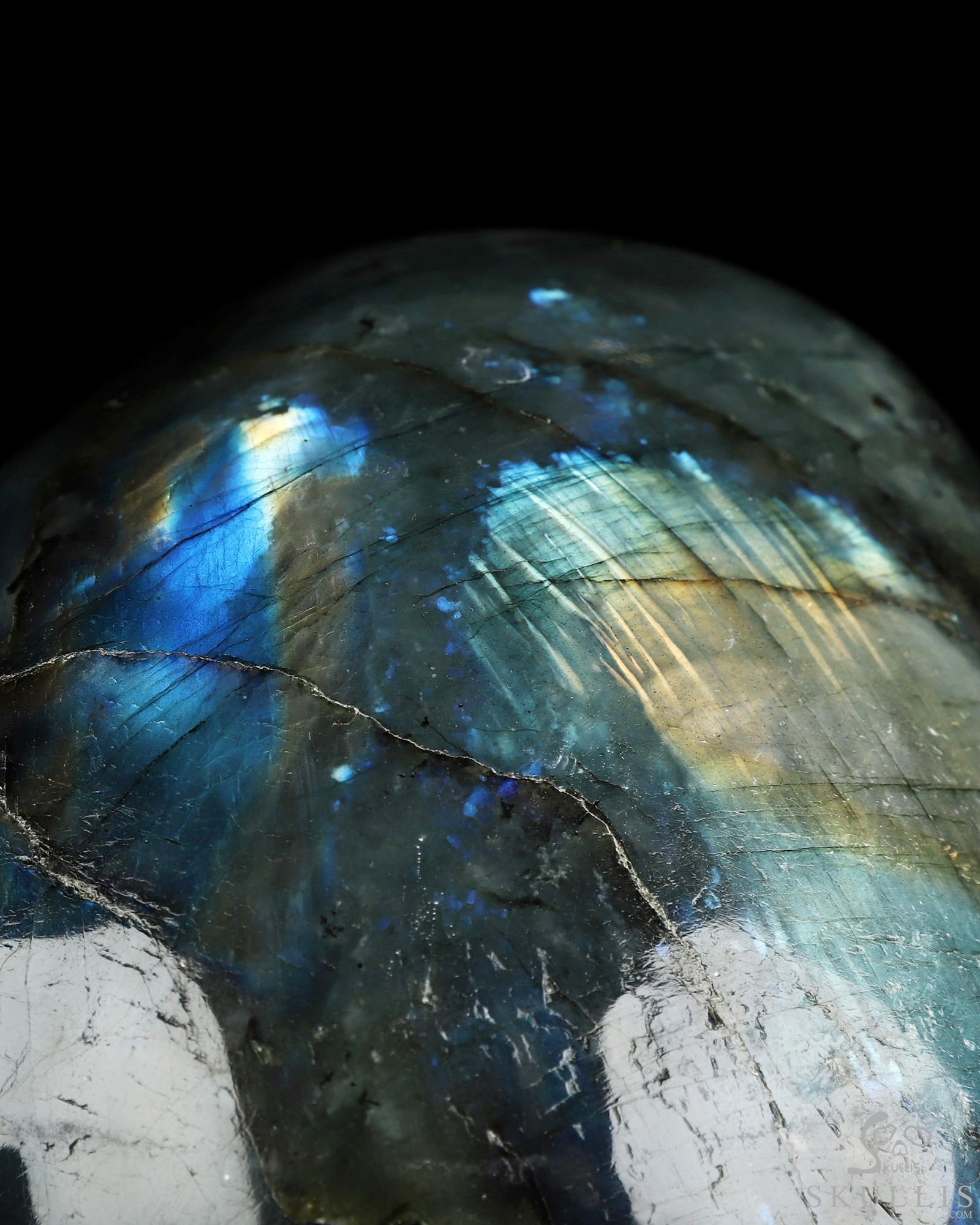 Lifesized 6.8" Labradorite Hand Carved Crystal Skull, Super Realistic, Crystal Healing Lifesized 6.8" Labradorite Hand Carved Crystal Skull, Super Realistic, Crystal Healing