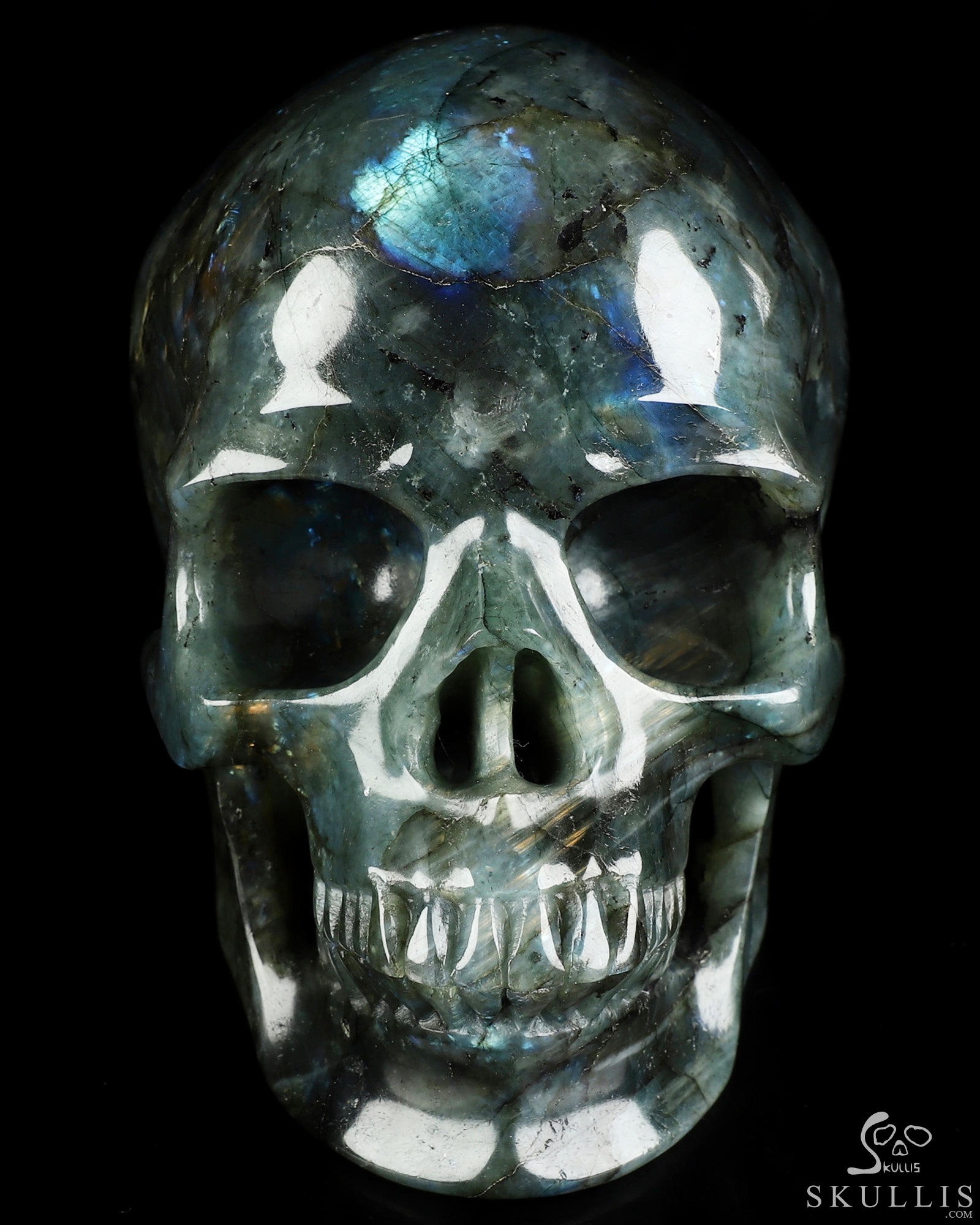 Lifesized 6.8" Labradorite Hand Carved Crystal Skull, Super Realistic, Crystal Healing Lifesized 6.8" Labradorite Hand Carved Crystal Skull, Super Realistic, Crystal Healing