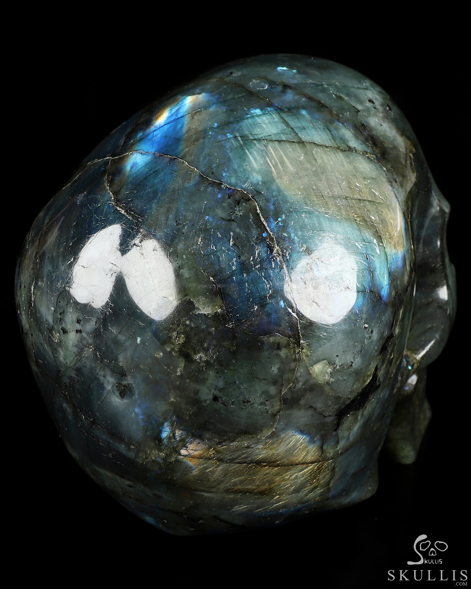 Lifesized 6.8" Labradorite Hand Carved Crystal Skull, Super Realistic, Crystal Healing Lifesized 6.8" Labradorite Hand Carved Crystal Skull, Super Realistic, Crystal Healing