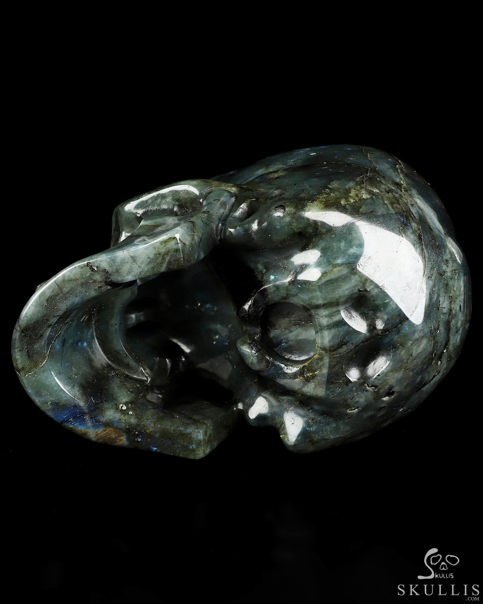 Lifesized 6.8" Labradorite Hand Carved Crystal Skull, Super Realistic, Crystal Healing Lifesized 6.8" Labradorite Hand Carved Crystal Skull, Super Realistic, Crystal Healing