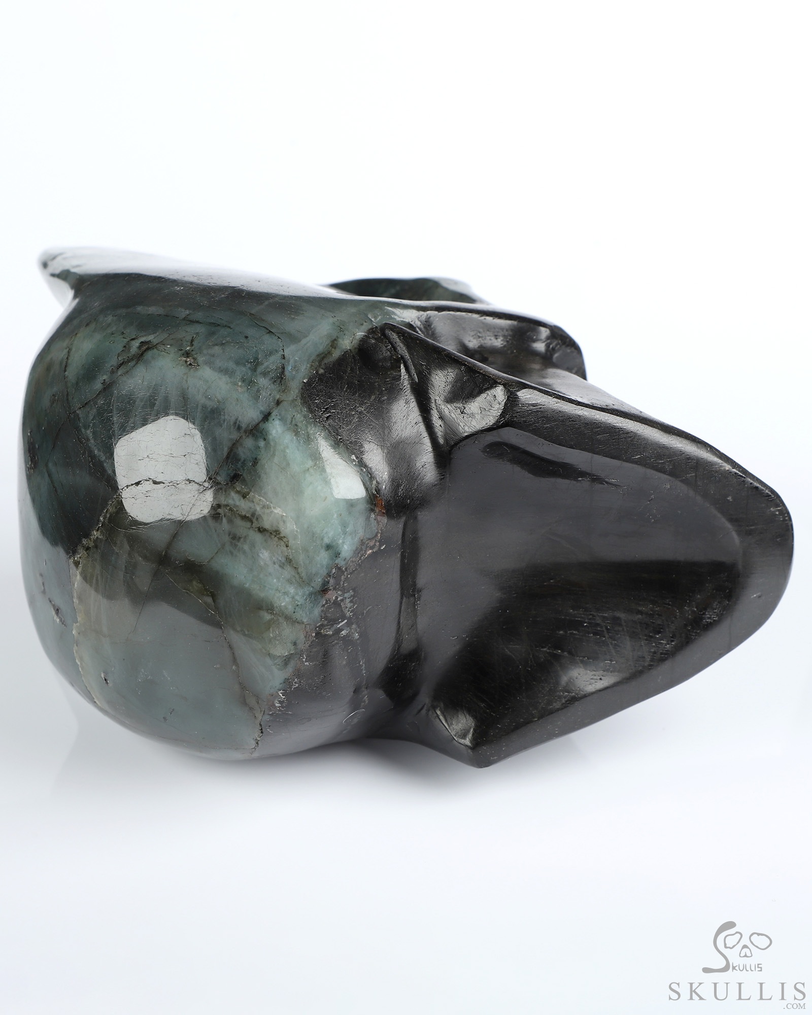 4.9" Labradorite Hand Carved Batman Crystal Skull Fine Art Sculpture, Crystal Healing 4.9" Labradorite Hand Carved Batman Crystal Skull Fine Art Sculpture, Crystal Healing