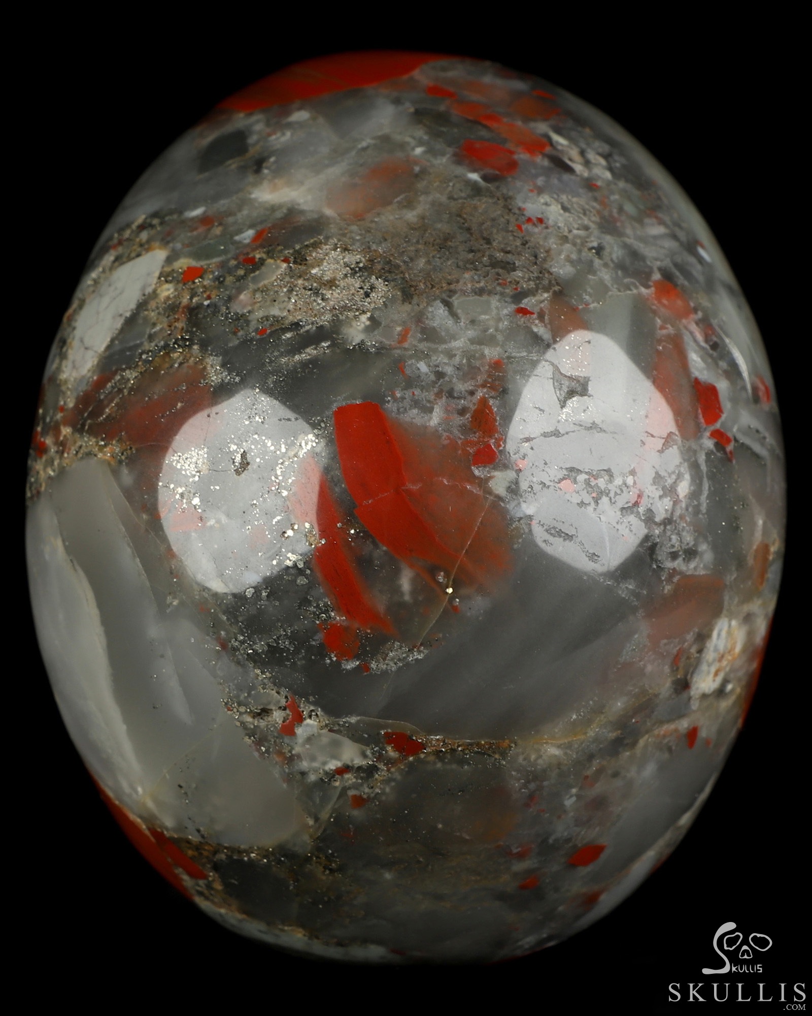 4.9" African Bloodstone Hand Carved Crystal Skull, Realistic, Crystal Healing 4.9" African Bloodstone Hand Carved Crystal Skull, Realistic, Crystal Healing