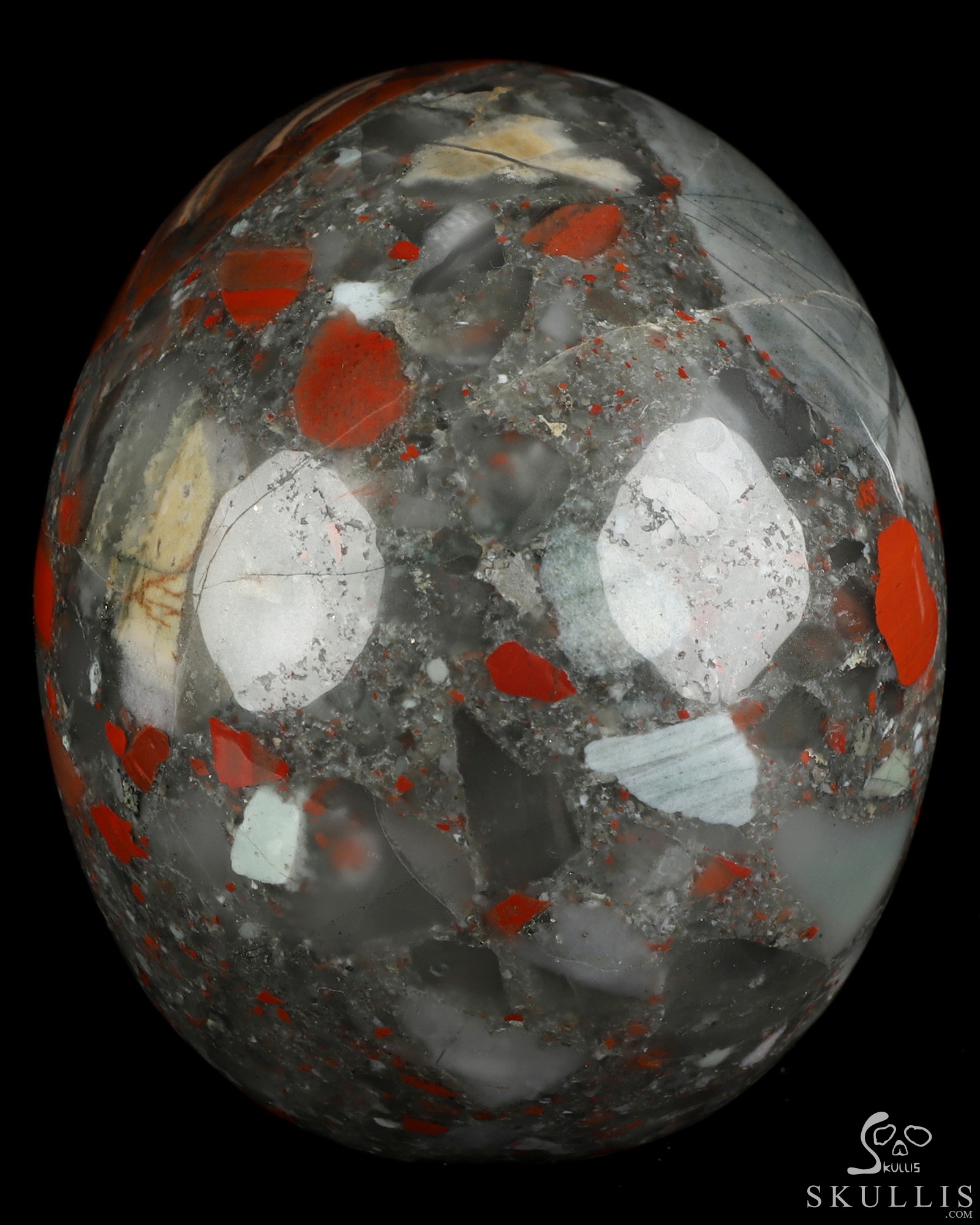 4.9" African Bloodstone Hand Carved Crystal Skull, Realistic, Crystal Healing 4.9" African Bloodstone Hand Carved Crystal Skull, Realistic, Crystal Healing