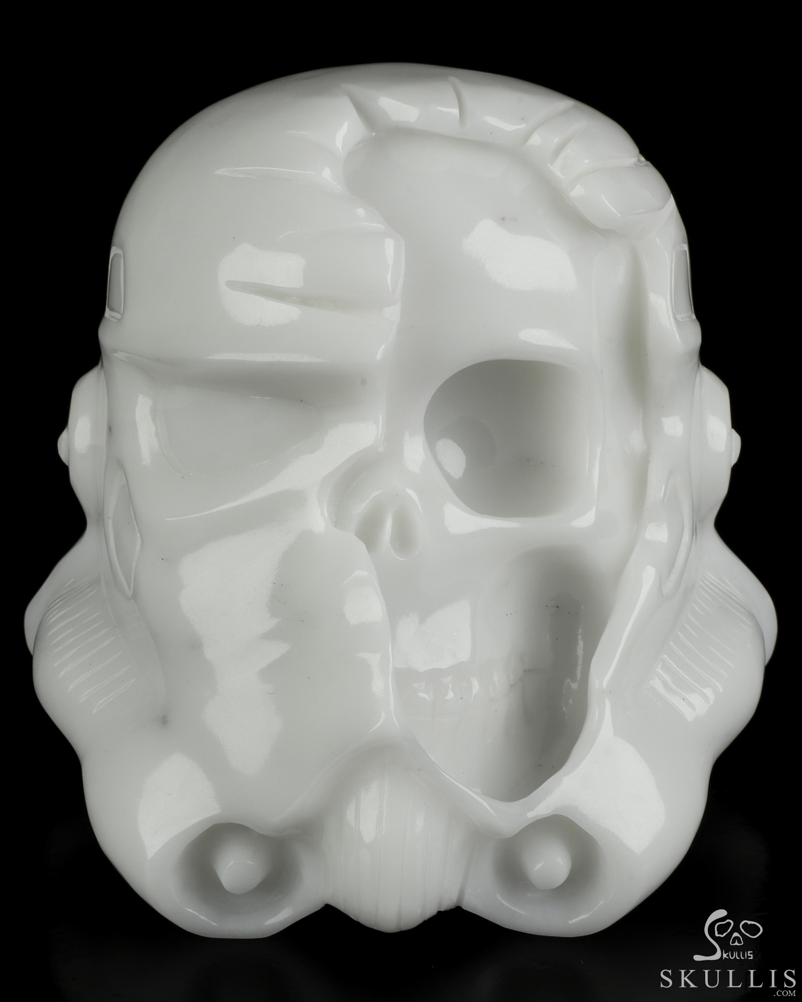 Storm Troopers - 4.9" White Jade Hand Carved Crystal Skull Fine Art Sculpture, Crystal Healing Storm Troopers - 4.9" White Jade Hand Carved Crystal Skull Fine Art Sculpture, Crystal Healing