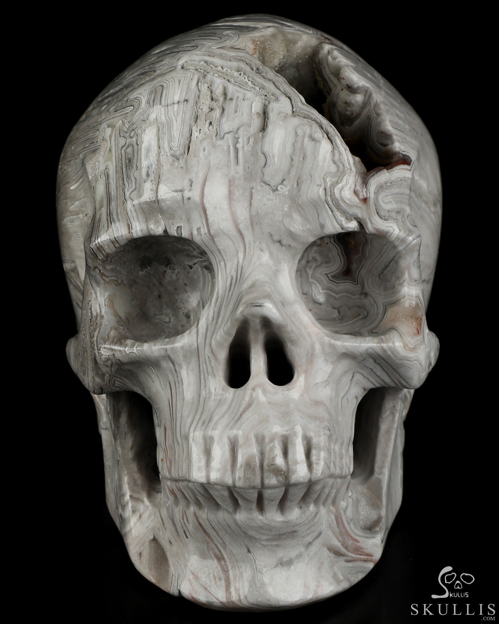 4.1" Larrice Agate Hand Carved Crystal Skull, Super Realistic, Crystal Healing 4.1" Larrice Agate Hand Carved Crystal Skull, Super Realistic, Crystal Healing