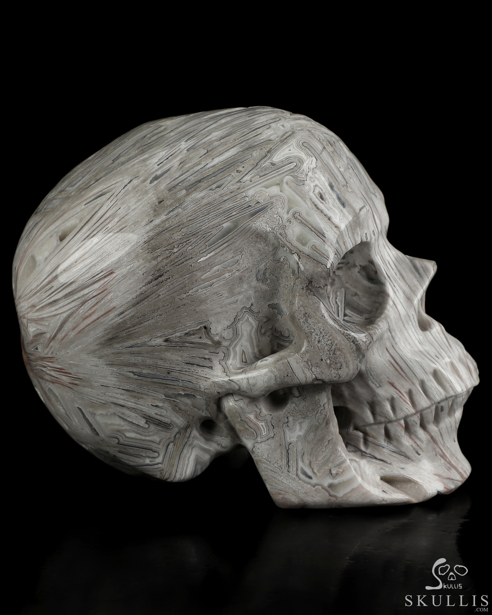 4.1" Larrice Agate Hand Carved Crystal Skull, Super Realistic, Crystal Healing 4.1" Larrice Agate Hand Carved Crystal Skull, Super Realistic, Crystal Healing