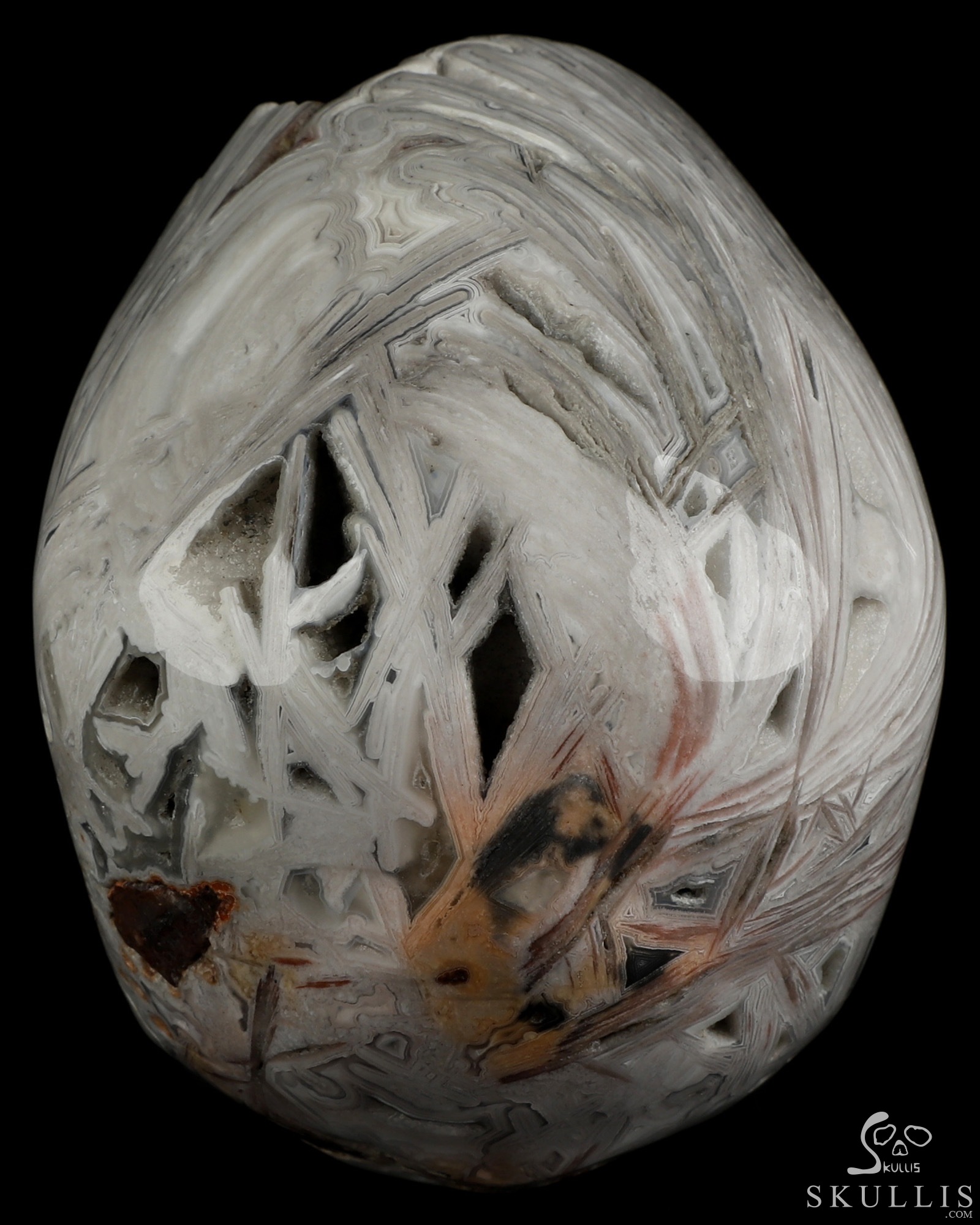 4.1" Larrice Agate Hand Carved Crystal Skull, Super Realistic, Crystal Healing 4.1" Larrice Agate Hand Carved Crystal Skull, Super Realistic, Crystal Healing