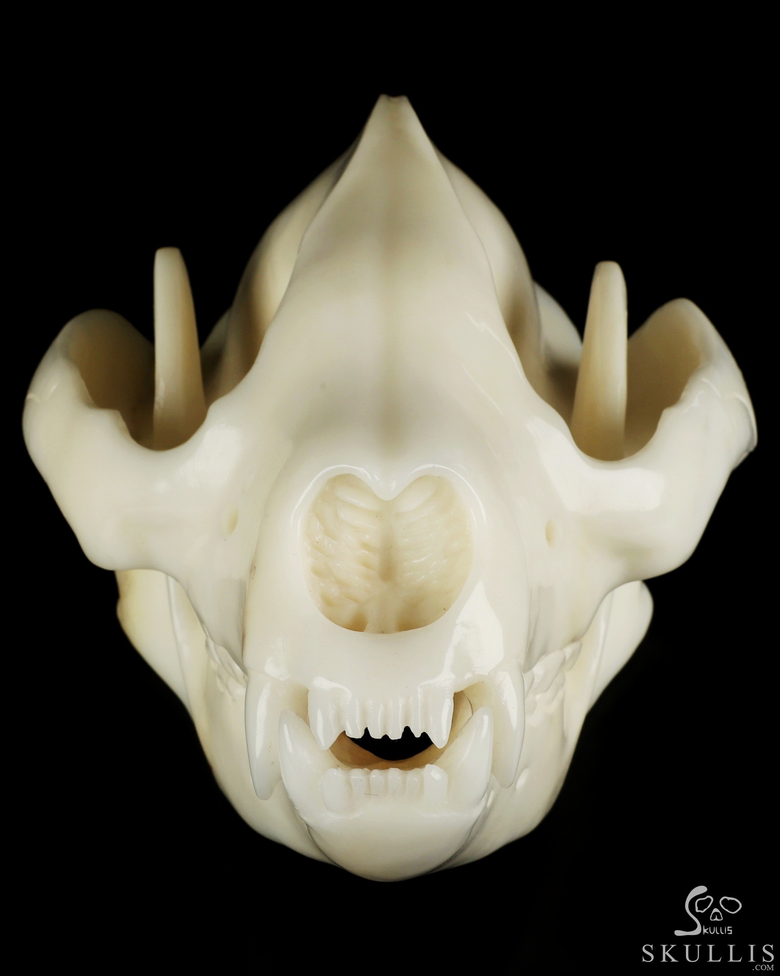 8.0" White Jade Hand Carved Wolf Crystal Skull Sculpture, Crystal Healing 8.0" White Jade Hand Carved Wolf Crystal Skull Sculpture, Crystal Healing