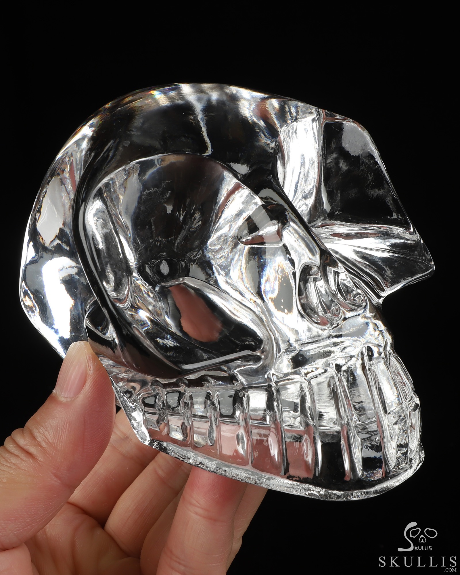 5.8" K9 Crystal Hand Carved Crystal Skull, Realistic, Crystal Healing 5.8" K9 Crystal Hand Carved Crystal Skull, Realistic, Crystal Healing