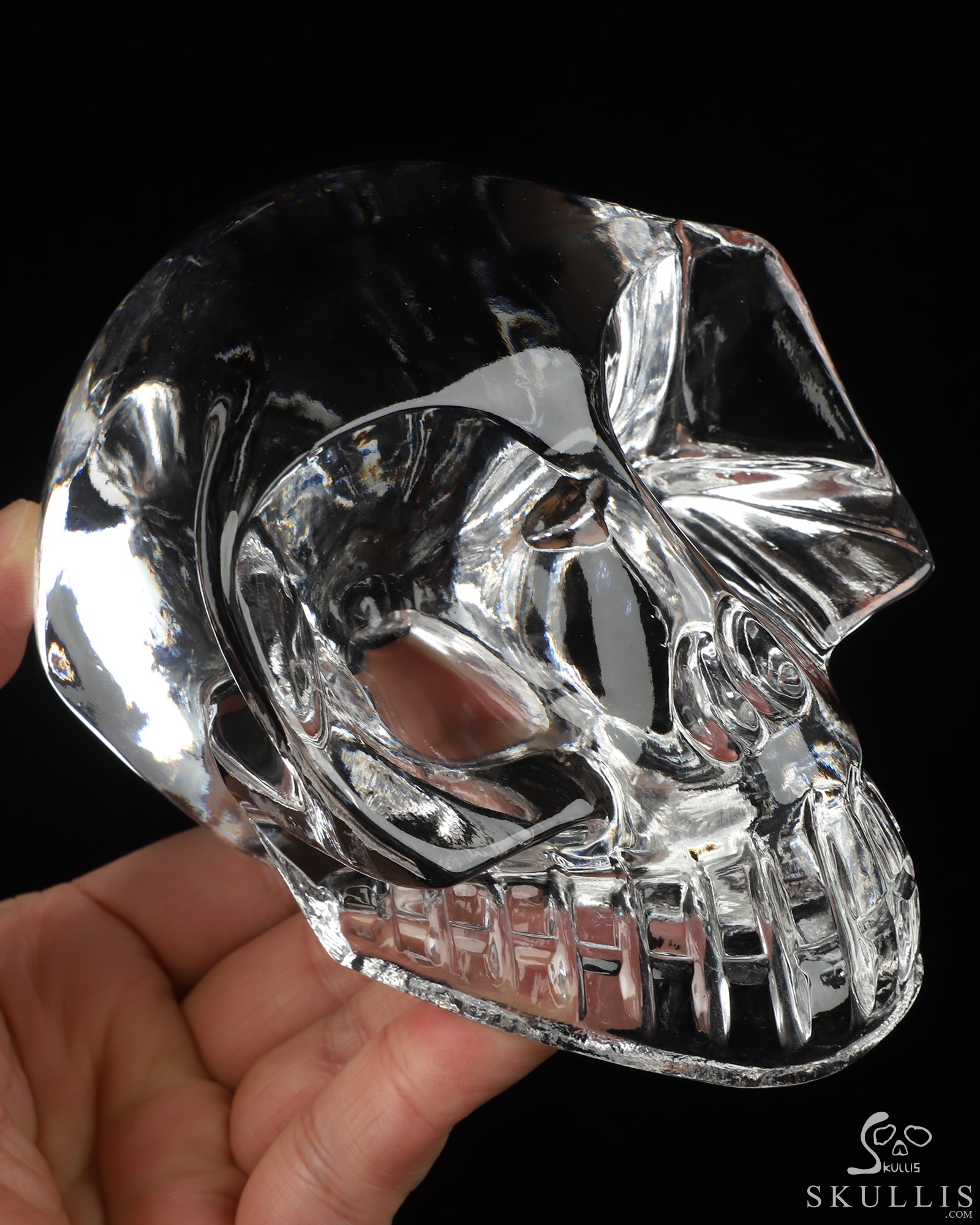 4.7" K9 Crystal Hand Carved Crystal Skull, Realistic, Crystal Healing 4.7" K9 Crystal Hand Carved Crystal Skull, Realistic, Crystal Healing