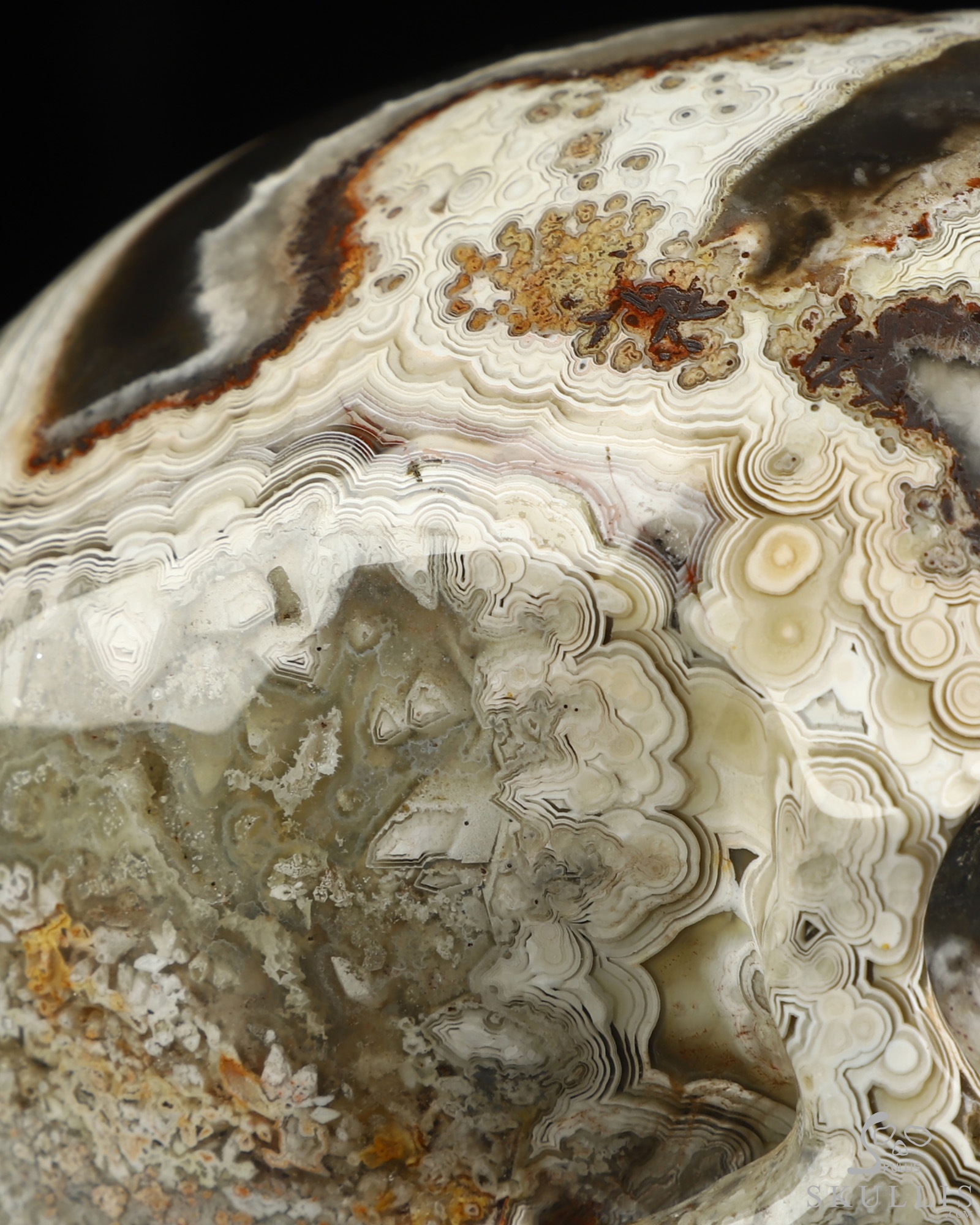 Gemstone 5.0" Red Crazy Lace Agate Hand Carved Crystal Skull, Super Realistic, Crystal Healing Gemstone 5.0" Red Crazy Lace Agate Hand Carved Crystal Skull, Super Realistic, Crystal Healing