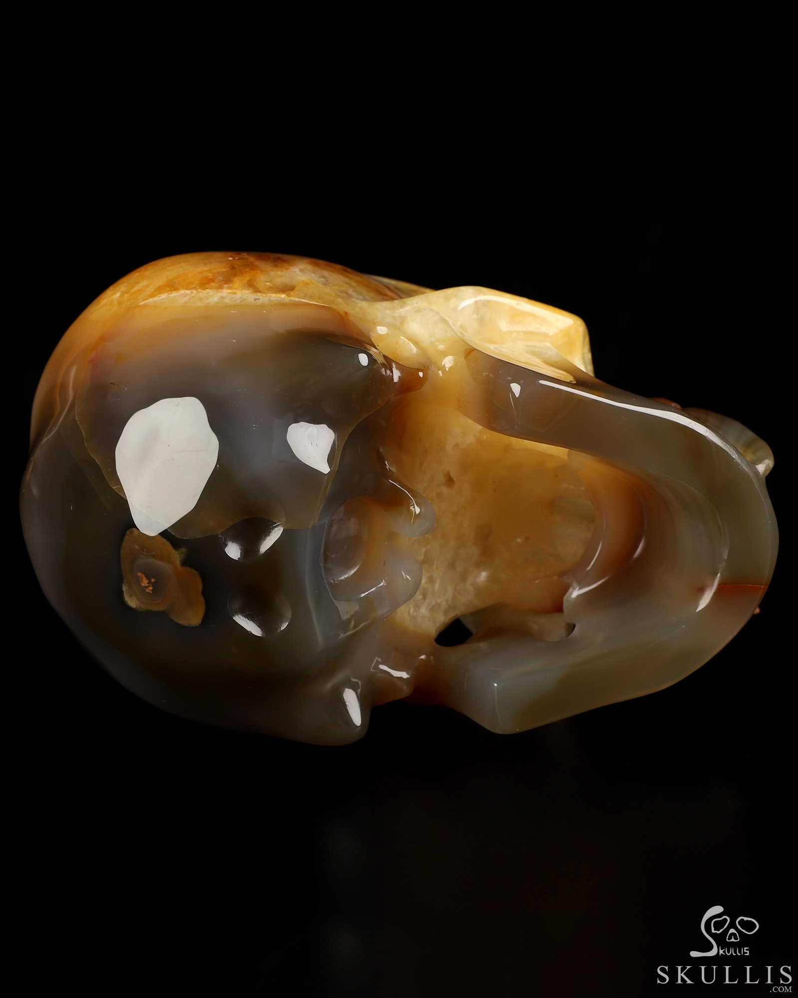 6.1" Premium Brazilian Agate Hand Carved Vampire Crystal Skull Fine Art Sculpture, Crystal Healing 6.1" Premium Brazilian Agate Hand Carved Vampire Crystal Skull Fine Art Sculpture, Crystal Healing