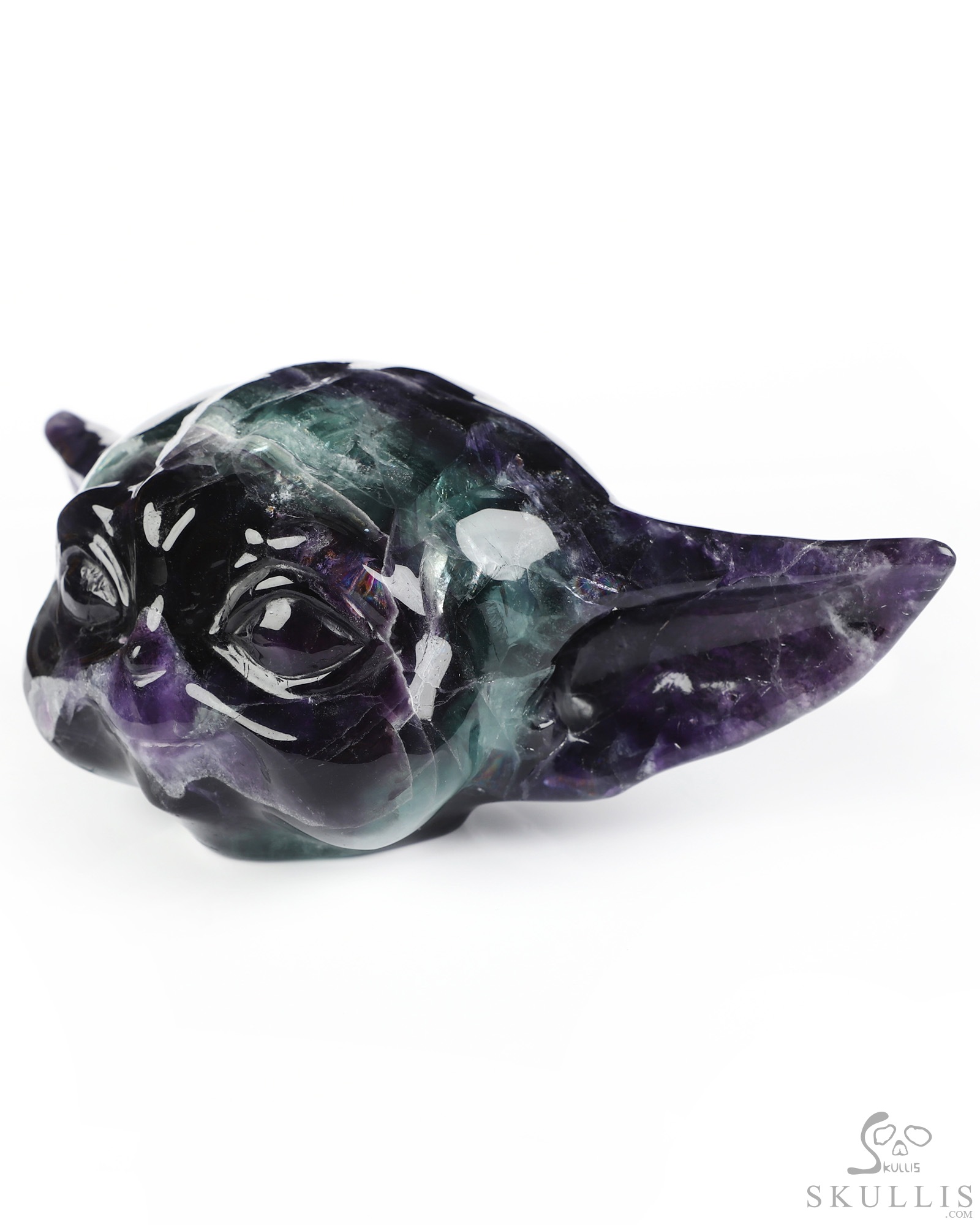 6.9" Fluorite Hand Carved Crystal Yoda Fine Art Sculpture, Crystal Healing 6.9" Fluorite Hand Carved Crystal Yoda Fine Art Sculpture, Crystal Healing