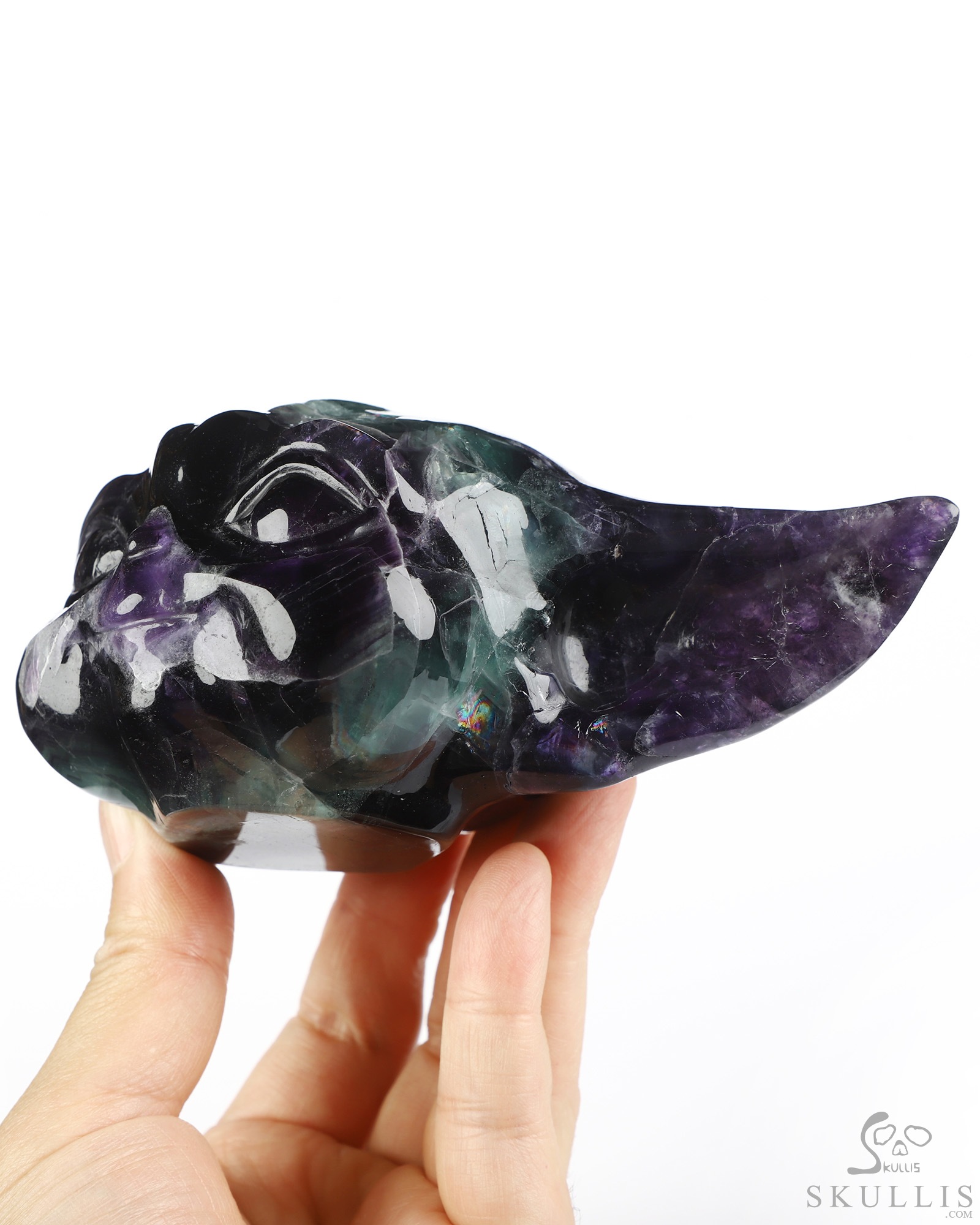 6.9" Fluorite Hand Carved Crystal Yoda Fine Art Sculpture, Crystal Healing 6.9" Fluorite Hand Carved Crystal Yoda Fine Art Sculpture, Crystal Healing