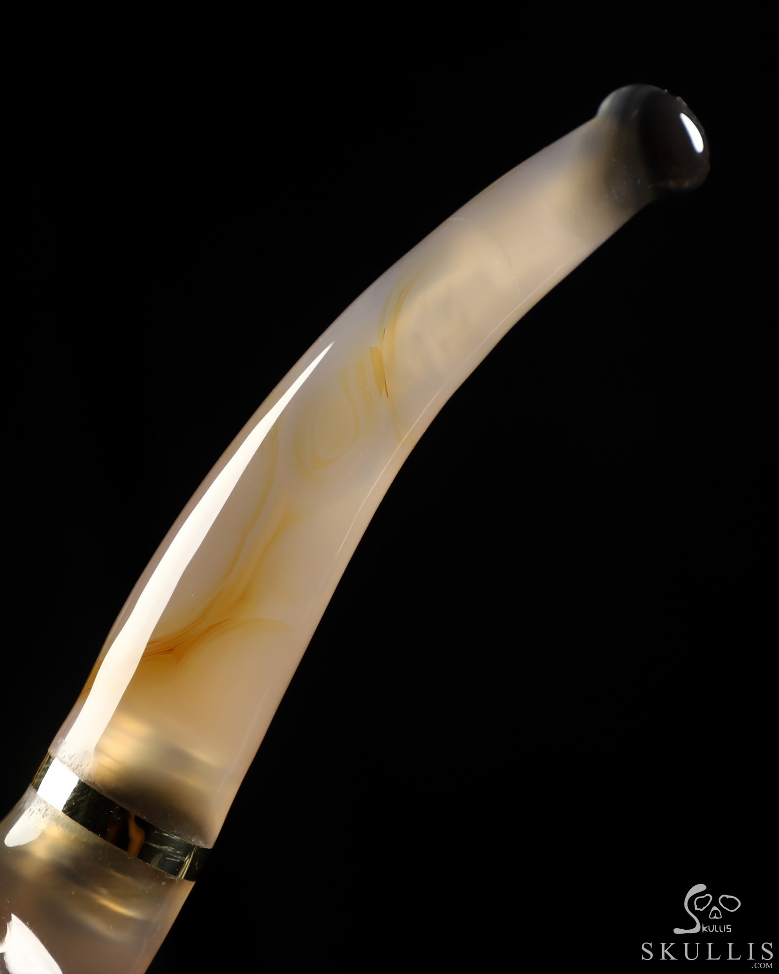 5.8" Premium Brazilian Agate Hand Carved Crystal Skull Pipe, Crystal Healing 5.8" Premium Brazilian Agate Hand Carved Crystal Skull Pipe, Crystal Healing