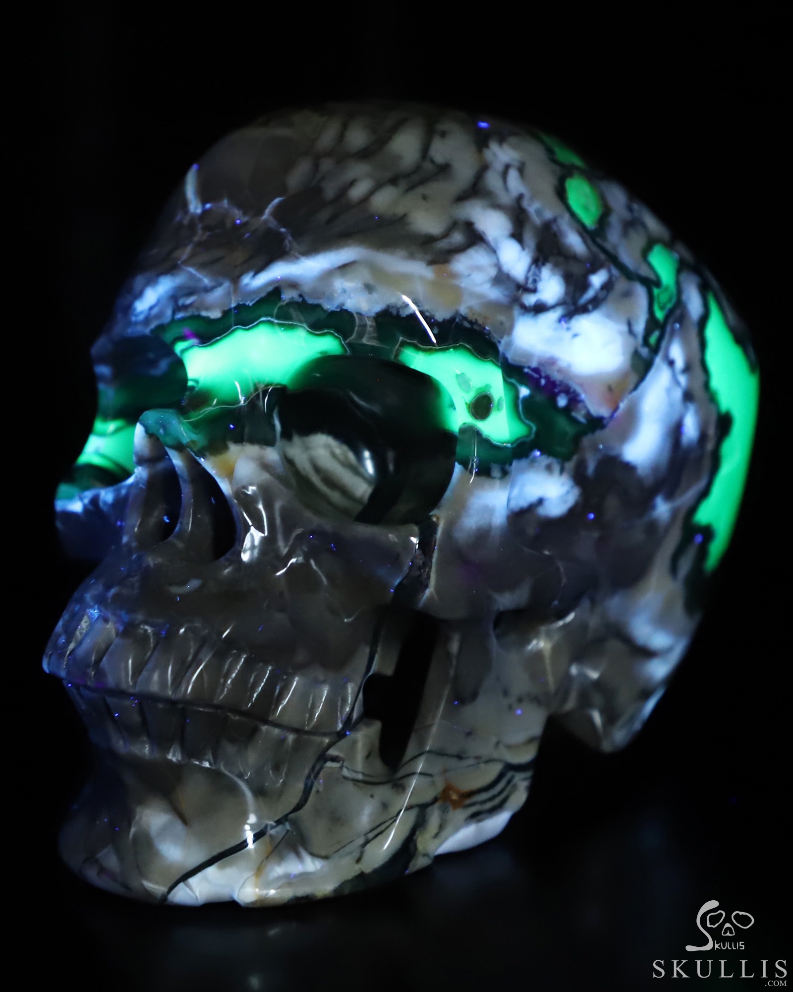 Lifesized 6.8" Volcano Agate Hand Carved Crystal Skull, Super Realistic, Crystal Healing Lifesized 6.8" Volcano Agate Hand Carved Crystal Skull, Super Realistic, Crystal Healing