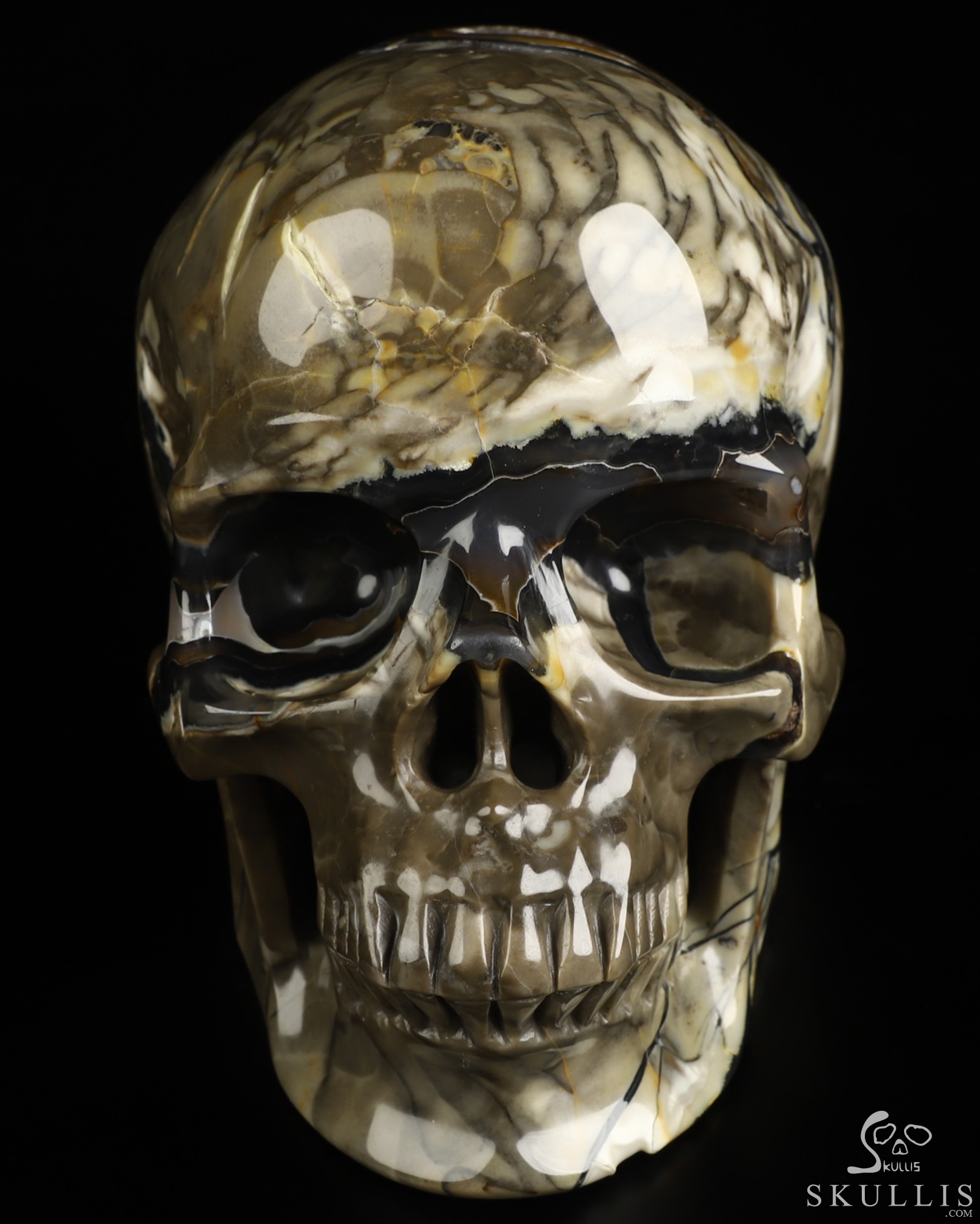Lifesized 6.8" Volcano Agate Hand Carved Crystal Skull, Super Realistic, Crystal Healing Lifesized 6.8" Volcano Agate Hand Carved Crystal Skull, Super Realistic, Crystal Healing