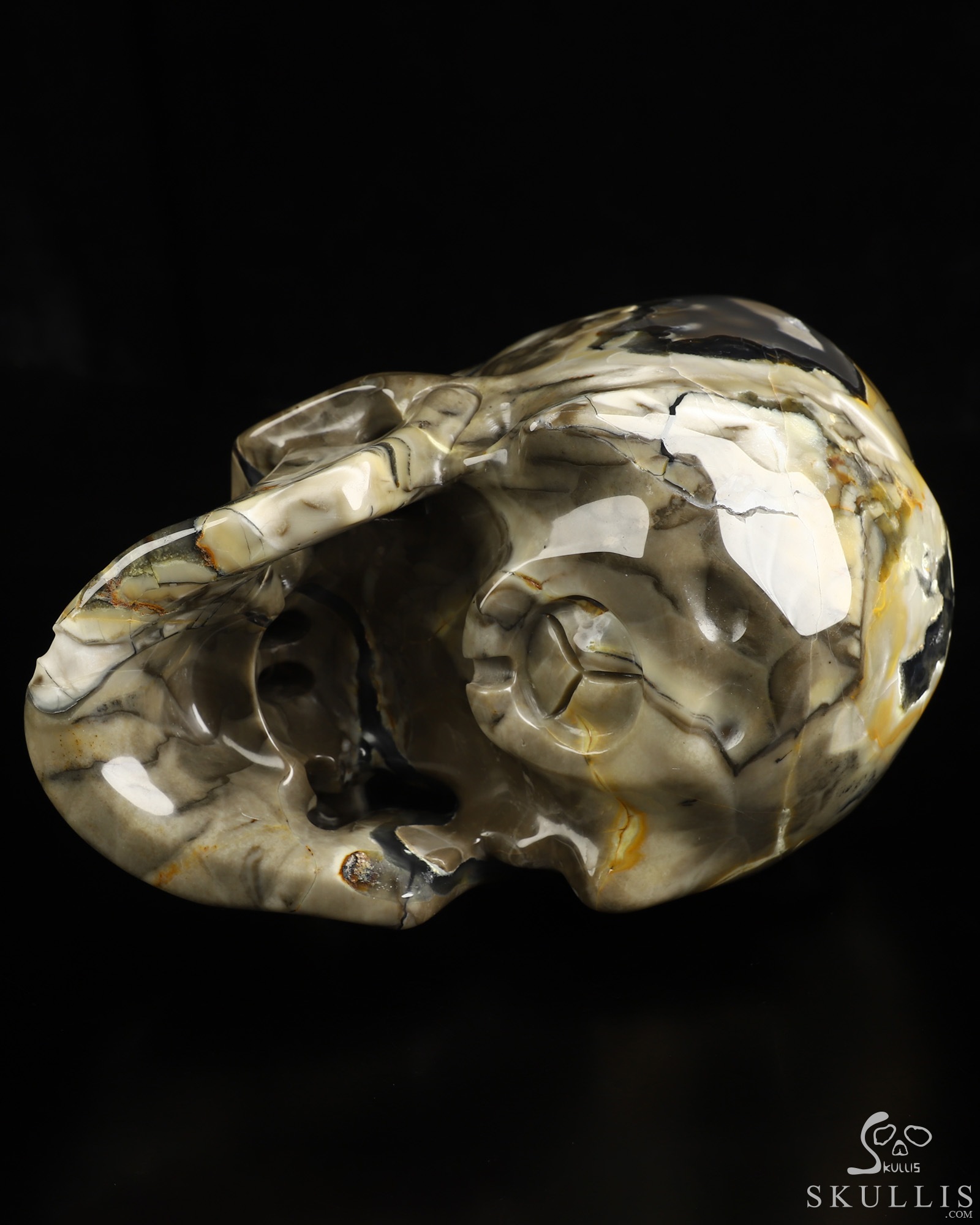 Lifesized 6.8" Volcano Agate Hand Carved Crystal Skull, Super Realistic, Crystal Healing Lifesized 6.8" Volcano Agate Hand Carved Crystal Skull, Super Realistic, Crystal Healing