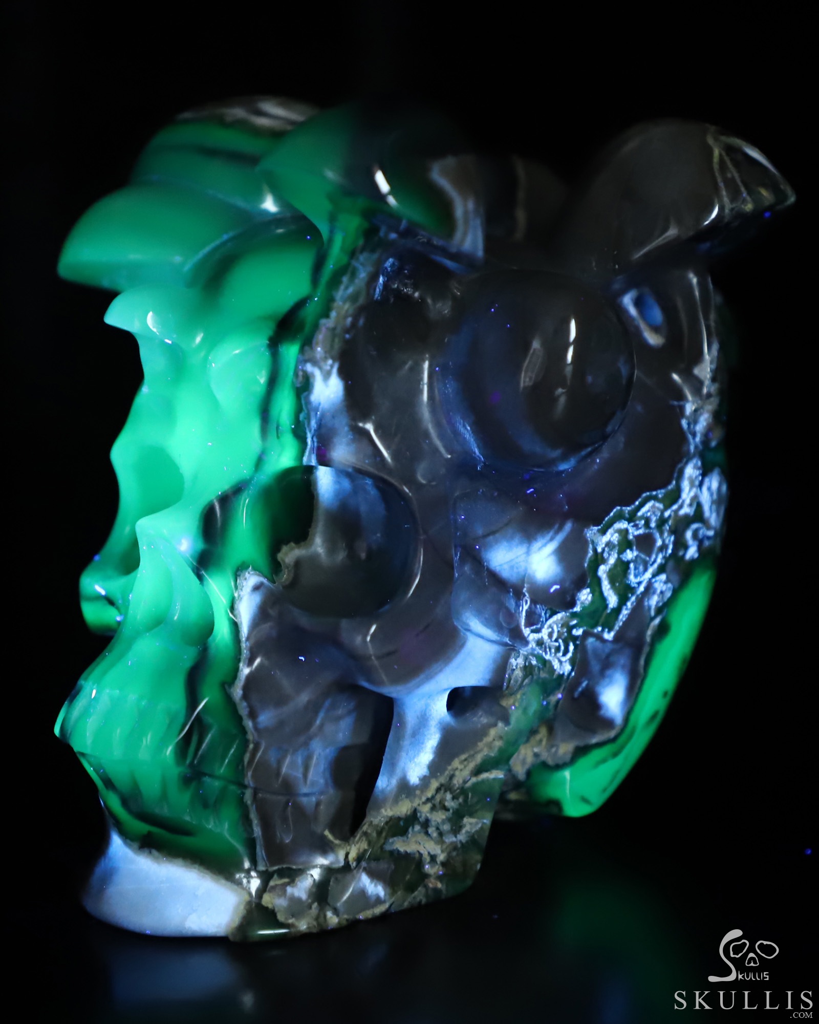 5.1" Volcano Agate Hand Carved Mushroom Crystal Skull Sculpture, Crystal Healing 5.1" Volcano Agate Hand Carved Mushroom Crystal Skull Sculpture, Crystal Healing