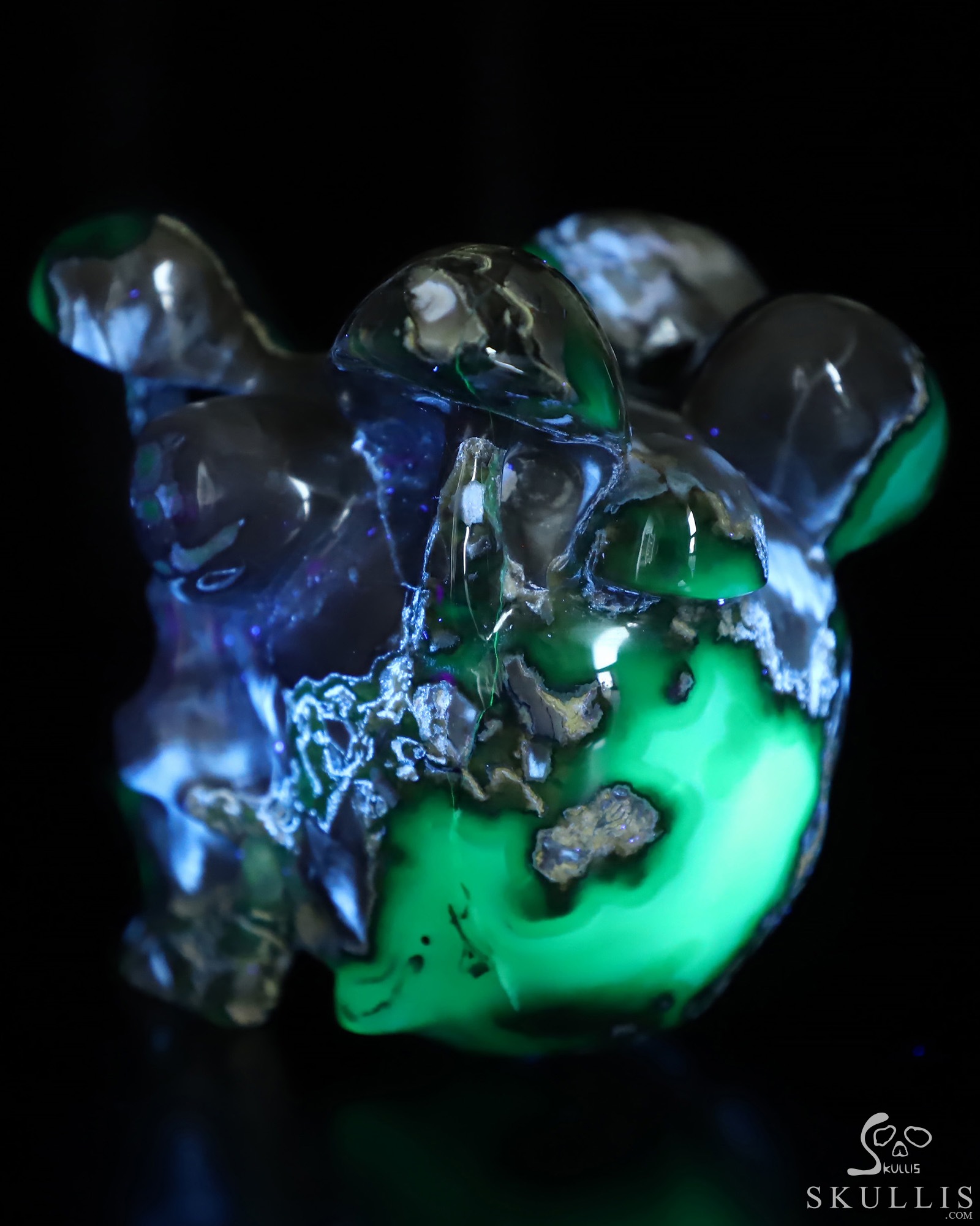 5.1" Volcano Agate Hand Carved Mushroom Crystal Skull Sculpture, Crystal Healing 5.1" Volcano Agate Hand Carved Mushroom Crystal Skull Sculpture, Crystal Healing