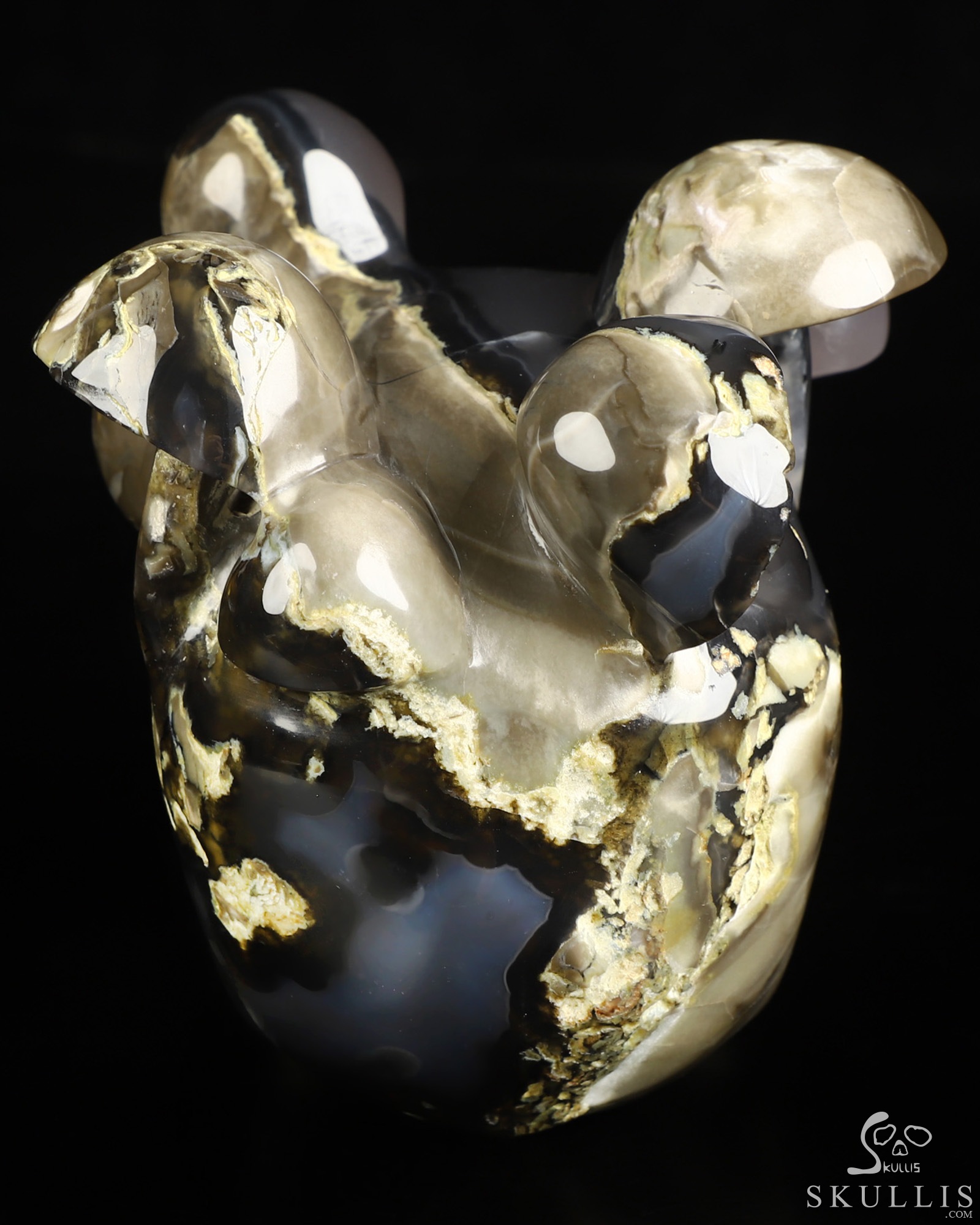 5.1" Volcano Agate Hand Carved Mushroom Crystal Skull Sculpture, Crystal Healing 5.1" Volcano Agate Hand Carved Mushroom Crystal Skull Sculpture, Crystal Healing