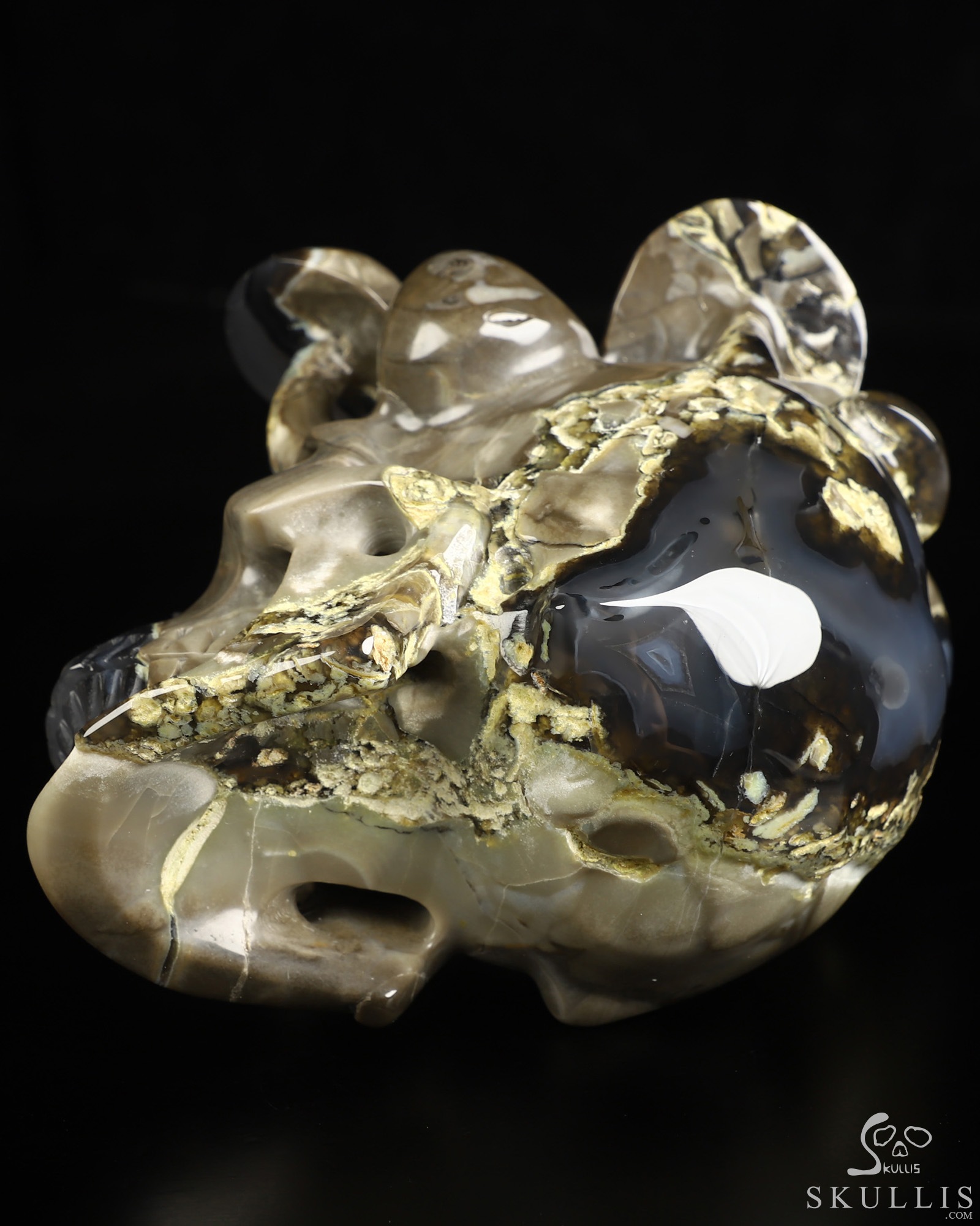 5.1" Volcano Agate Hand Carved Mushroom Crystal Skull Sculpture, Crystal Healing 5.1" Volcano Agate Hand Carved Mushroom Crystal Skull Sculpture, Crystal Healing