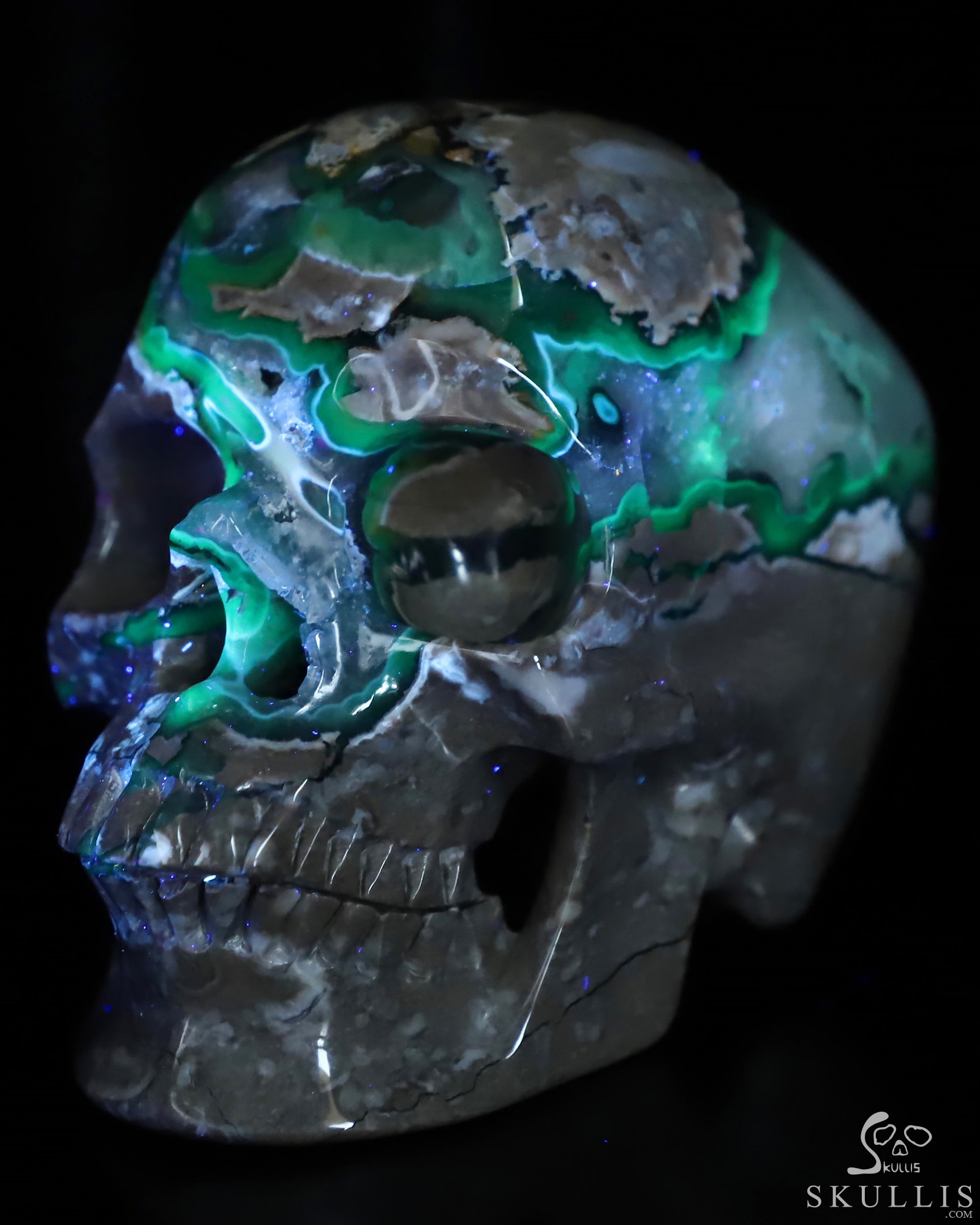 Lifesized 6.8" Volcano Agate Hand Carved Crystal Skull, Super Realistic, Crystal Healing Lifesized 6.8" Volcano Agate Hand Carved Crystal Skull, Super Realistic, Crystal Healing