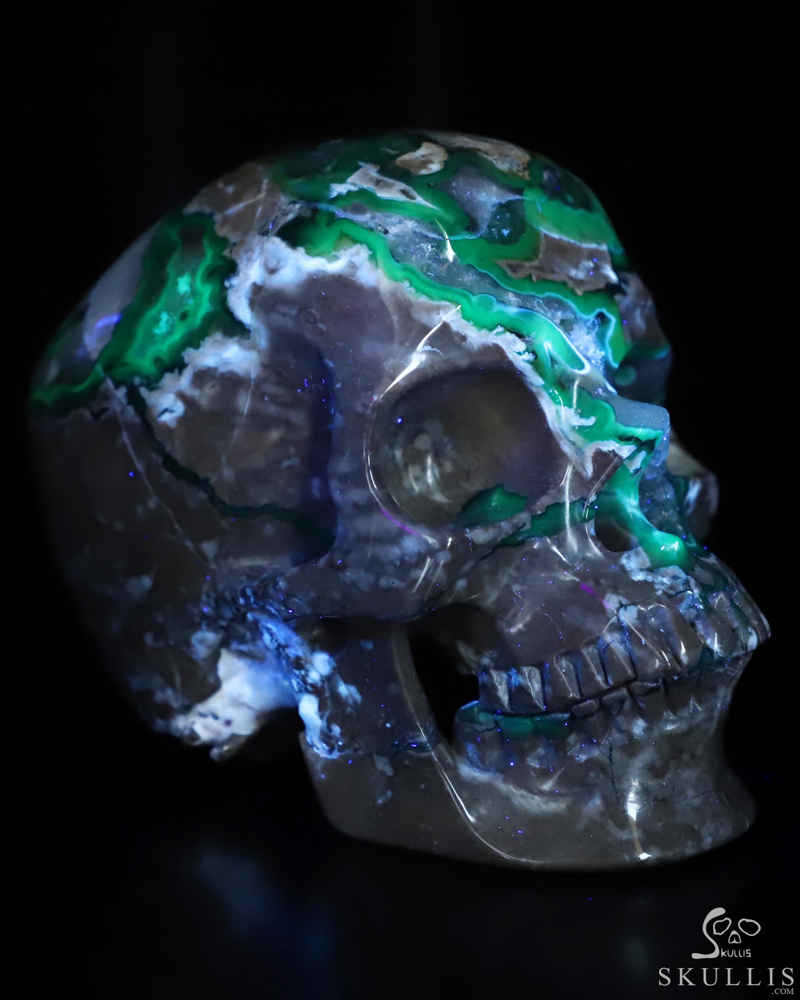 Lifesized 6.8" Volcano Agate Hand Carved Crystal Skull, Super Realistic, Crystal Healing Lifesized 6.8" Volcano Agate Hand Carved Crystal Skull, Super Realistic, Crystal Healing
