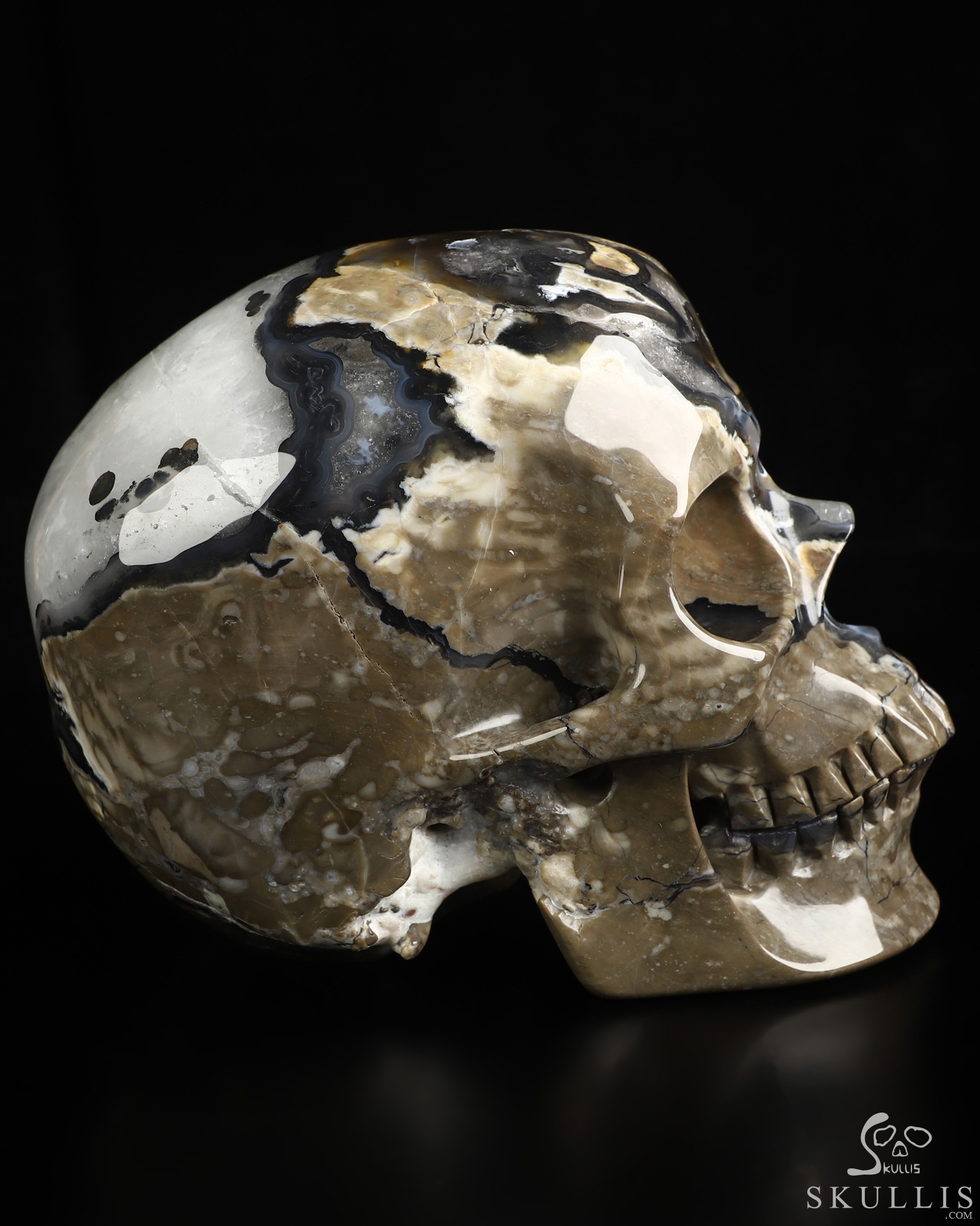 Lifesized 6.8" Volcano Agate Hand Carved Crystal Skull, Super Realistic, Crystal Healing Lifesized 6.8" Volcano Agate Hand Carved Crystal Skull, Super Realistic, Crystal Healing