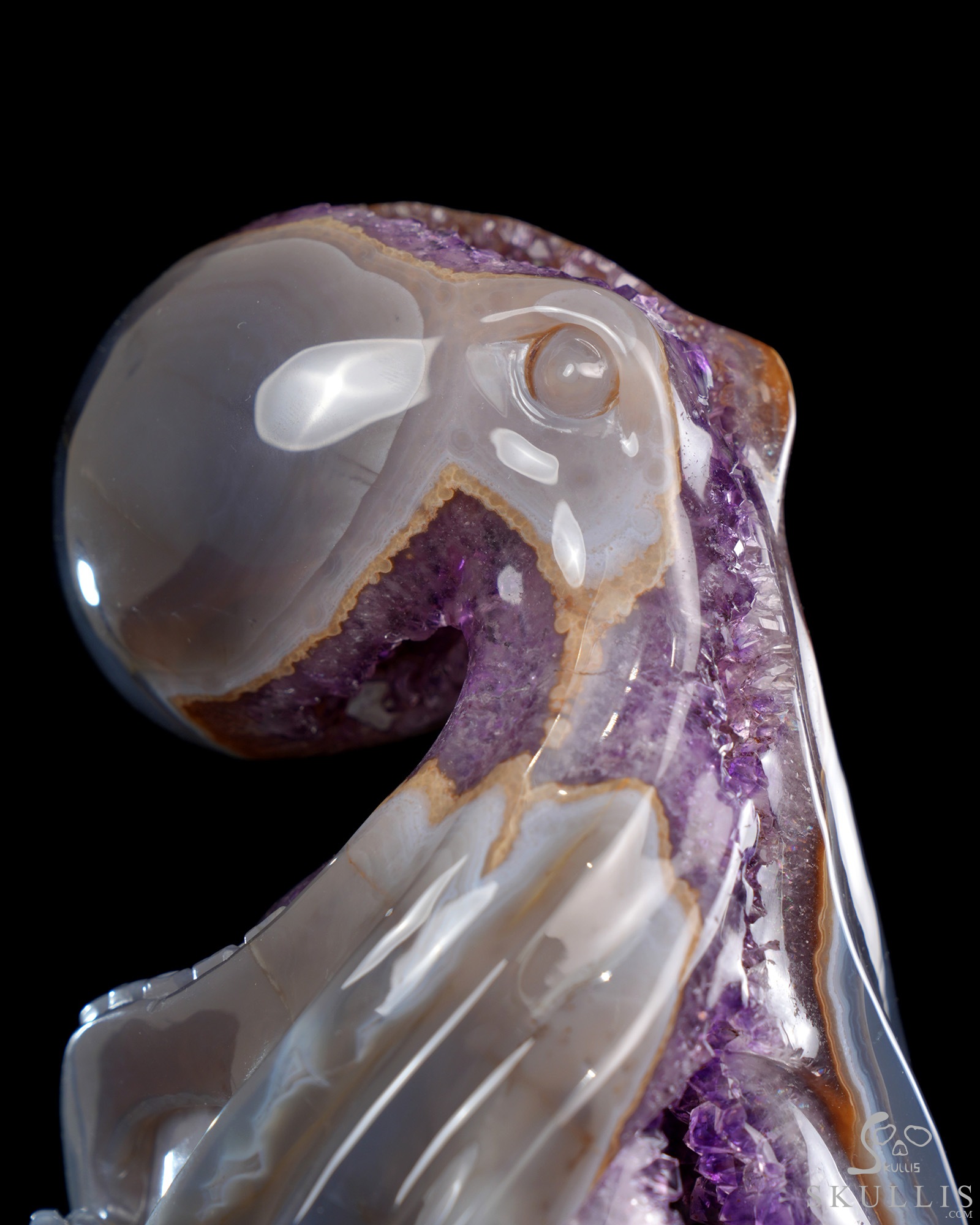 9.8" Agate Amethyst Geode Hand Carved Crystal Octopus Sculpture, Crystal Healing 9.8" Agate Amethyst Geode Hand Carved Crystal Octopus Sculpture, Crystal Healing