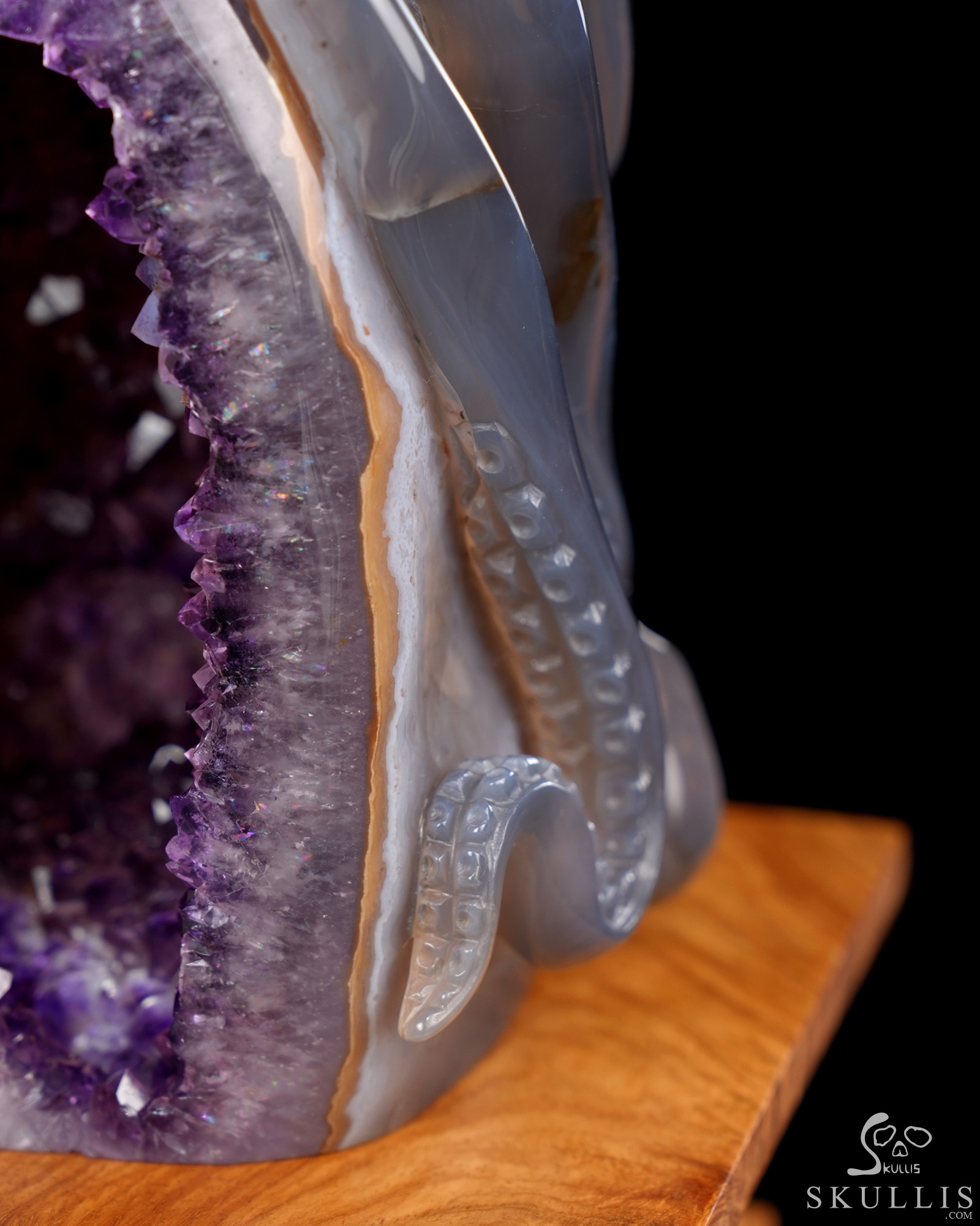 9.8" Agate Amethyst Geode Hand Carved Crystal Octopus Sculpture, Crystal Healing 9.8" Agate Amethyst Geode Hand Carved Crystal Octopus Sculpture, Crystal Healing