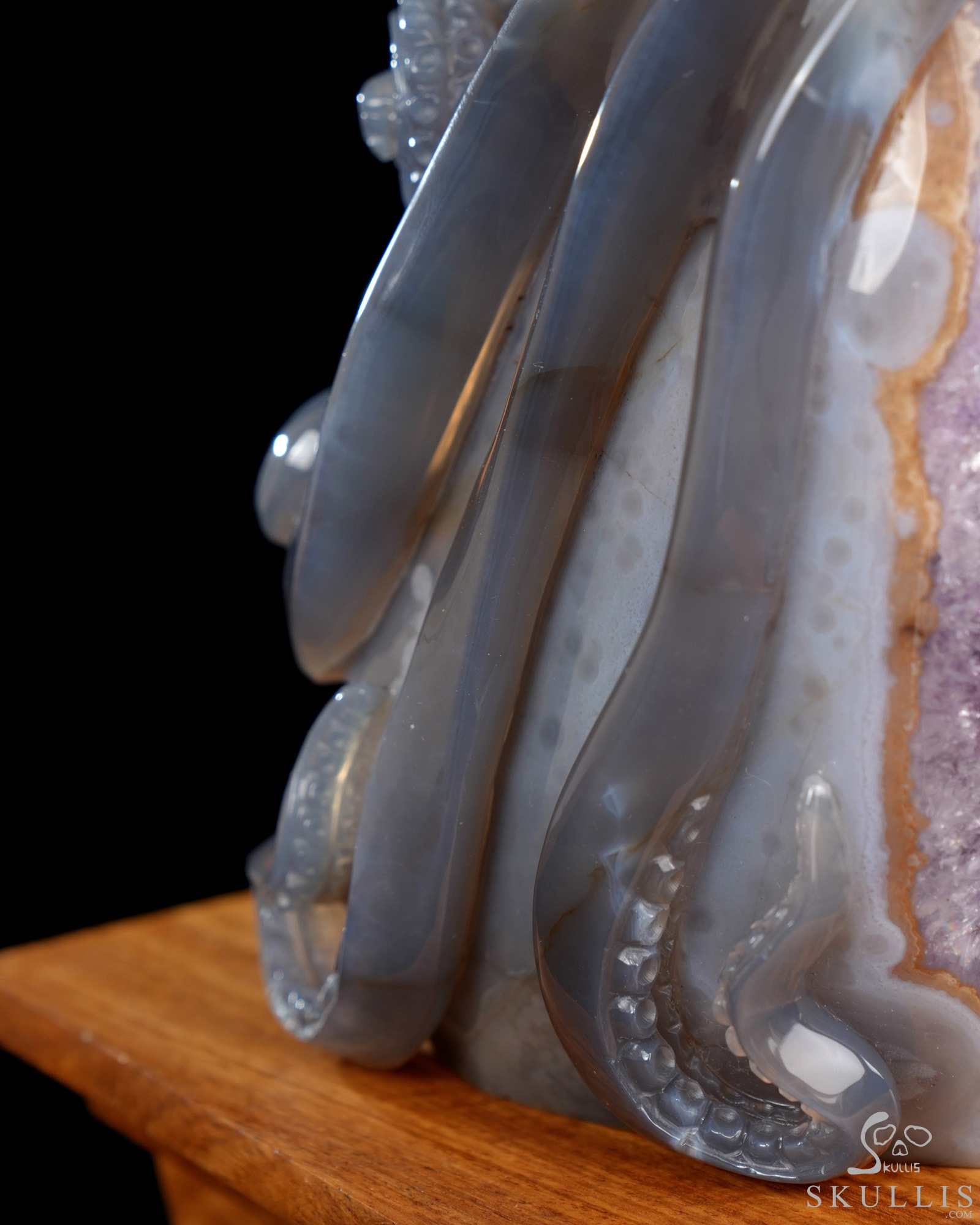 9.8" Agate Amethyst Geode Hand Carved Crystal Octopus Sculpture, Crystal Healing 9.8" Agate Amethyst Geode Hand Carved Crystal Octopus Sculpture, Crystal Healing