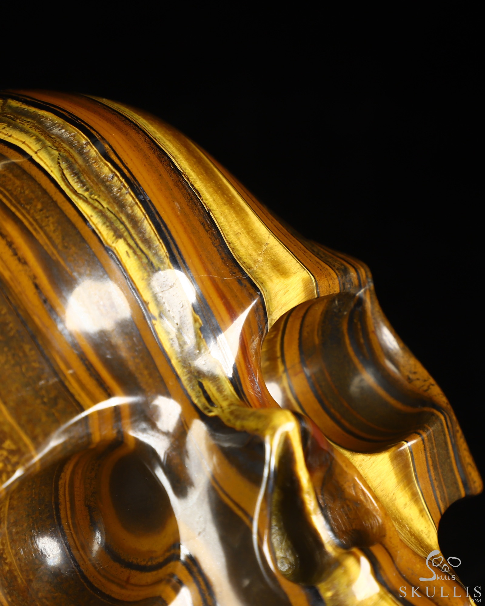 5.2" Tiger Iron Eye Hand Carved Laughing Crystal Skull Sculpture, Crystal Healing 5.2" Tiger Iron Eye Hand Carved Laughing Crystal Skull Sculpture, Crystal Healing