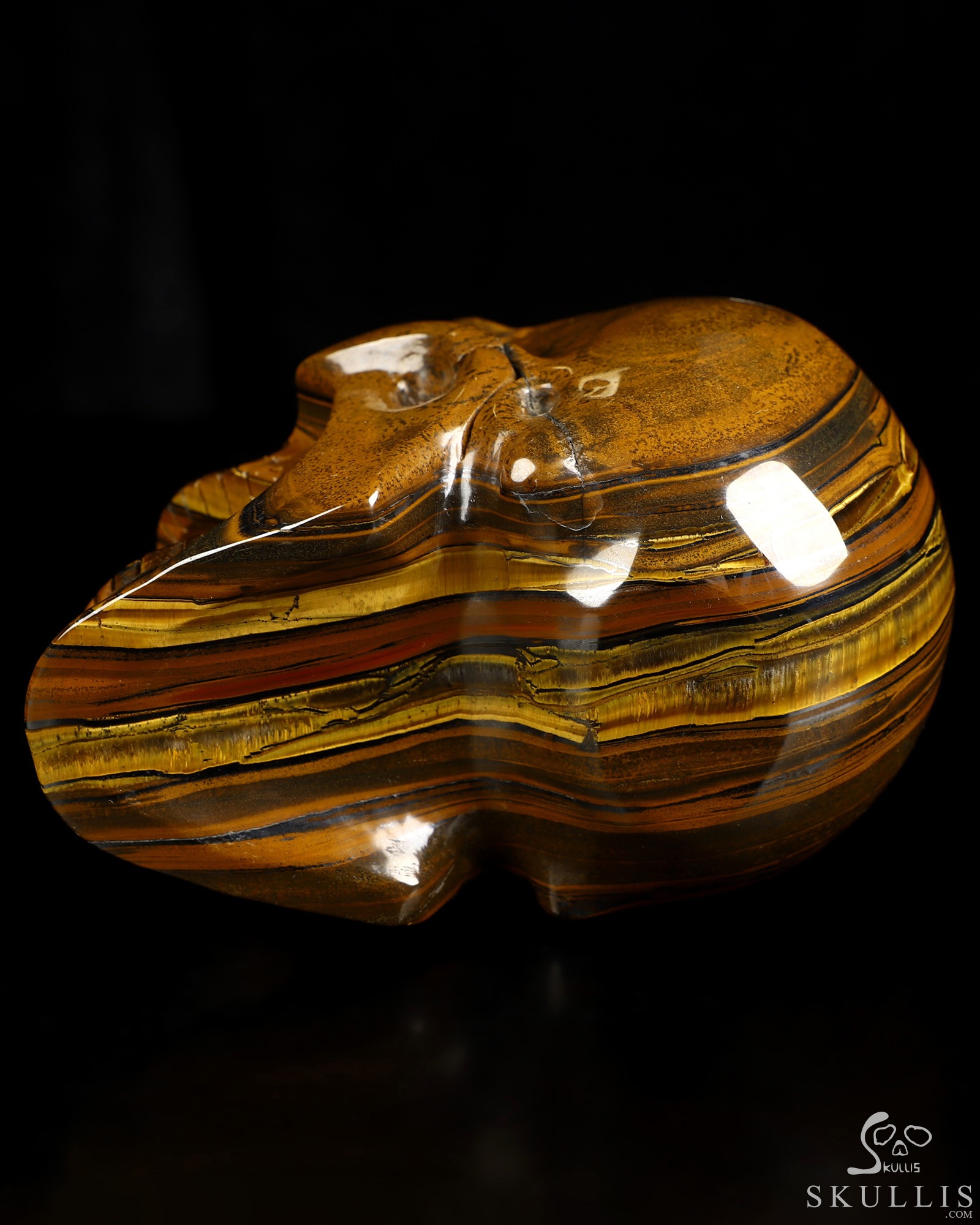 5.2" Tiger Iron Eye Hand Carved Laughing Crystal Skull Sculpture, Crystal Healing 5.2" Tiger Iron Eye Hand Carved Laughing Crystal Skull Sculpture, Crystal Healing
