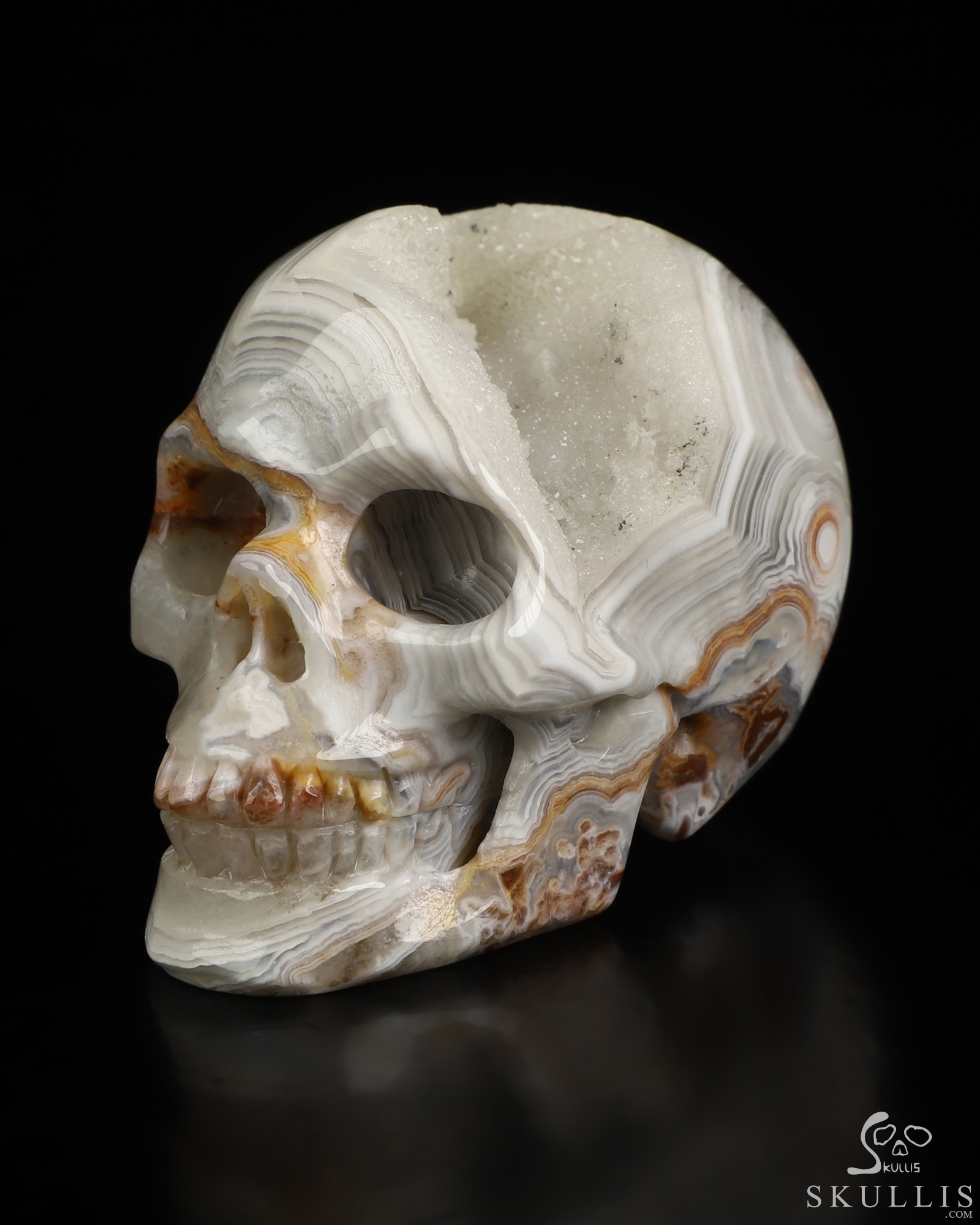 Gemstone 2.1" Red Crazy Lace Agate Hand Carved Crystal Skull, Realistic, Crystal Healing Gemstone 2.1" Red Crazy Lace Agate Hand Carved Crystal Skull, Realistic, Crystal Healing