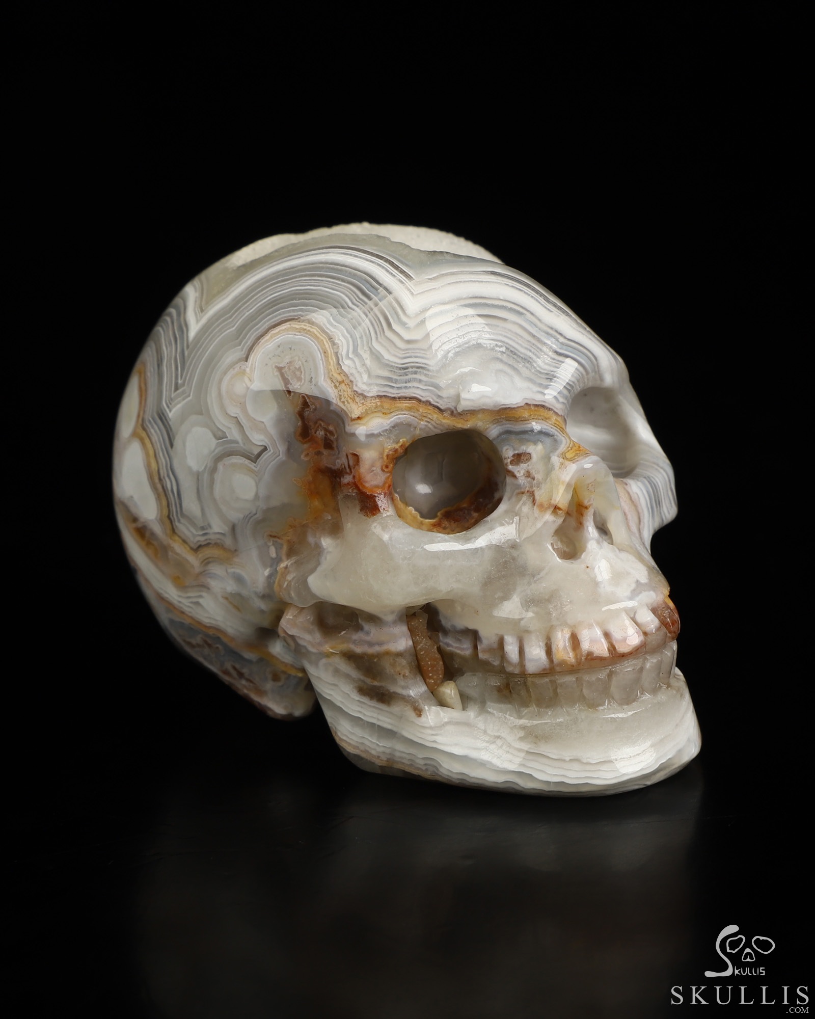 Gemstone 2.1" Red Crazy Lace Agate Hand Carved Crystal Skull, Realistic, Crystal Healing Gemstone 2.1" Red Crazy Lace Agate Hand Carved Crystal Skull, Realistic, Crystal Healing