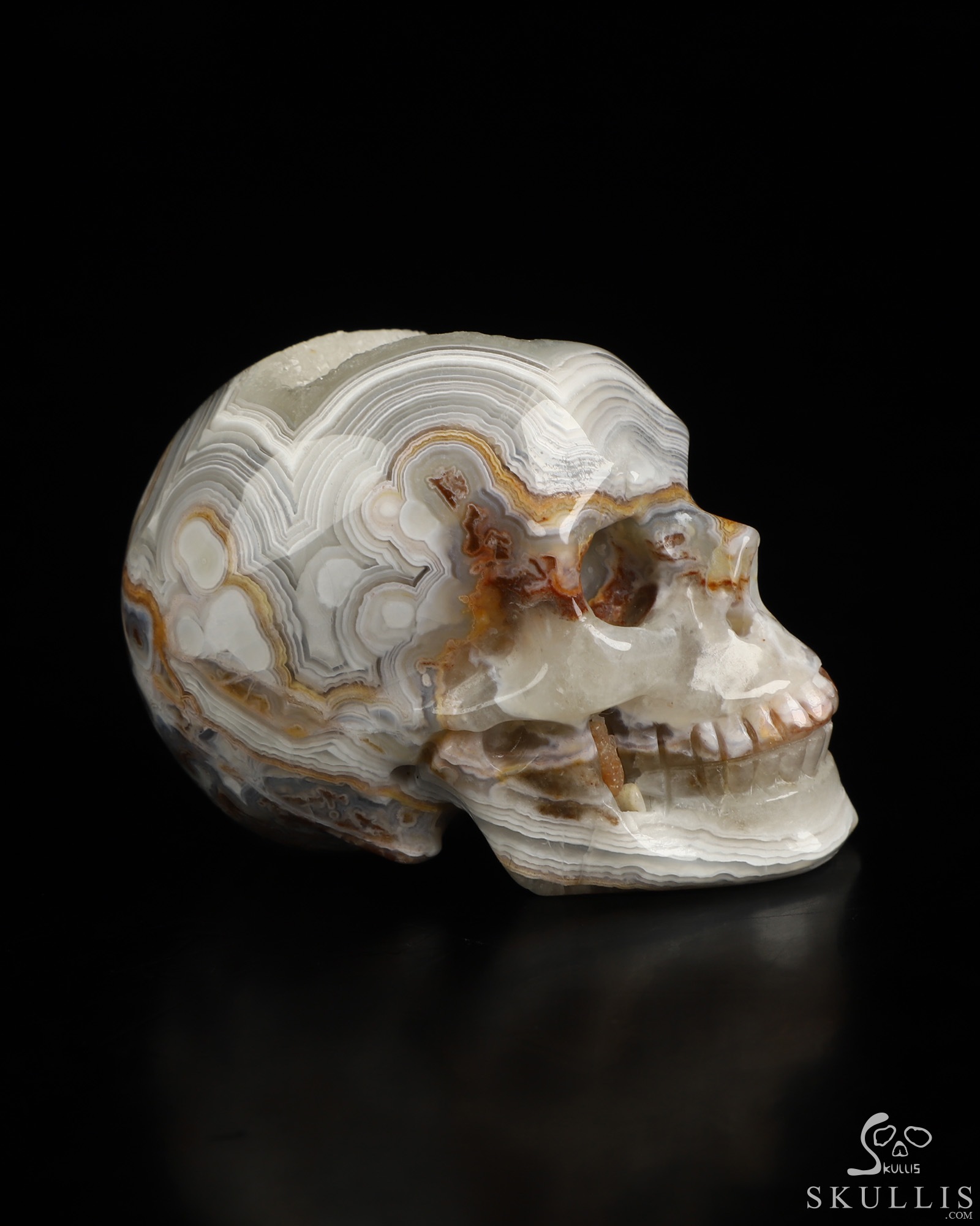 Gemstone 2.1" Red Crazy Lace Agate Hand Carved Crystal Skull, Realistic, Crystal Healing Gemstone 2.1" Red Crazy Lace Agate Hand Carved Crystal Skull, Realistic, Crystal Healing