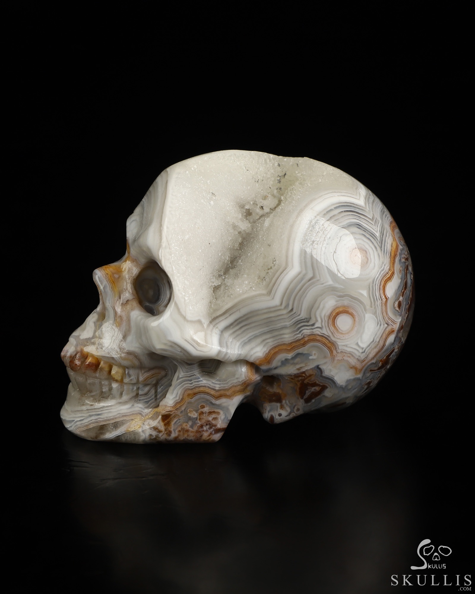 Gemstone 2.1" Red Crazy Lace Agate Hand Carved Crystal Skull, Realistic, Crystal Healing Gemstone 2.1" Red Crazy Lace Agate Hand Carved Crystal Skull, Realistic, Crystal Healing