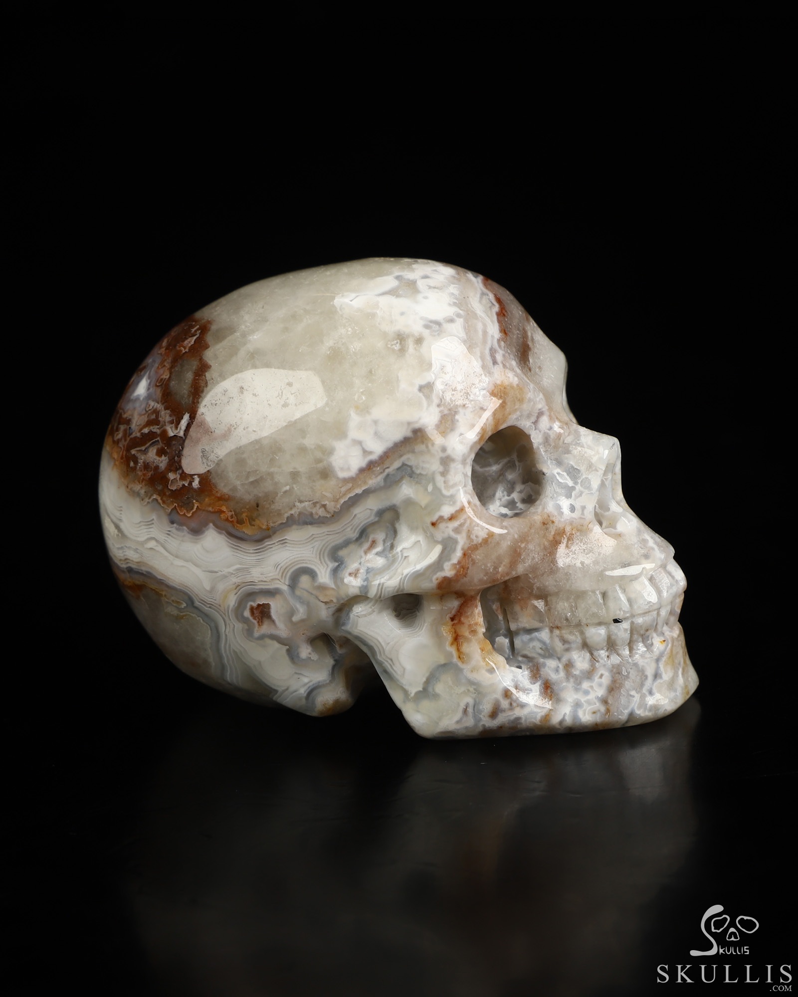 2.1" Red Crazy Lace Agate Hand Carved Crystal Skull, Realistic, Crystal Healing 2.1" Red Crazy Lace Agate Hand Carved Crystal Skull, Realistic, Crystal Healing