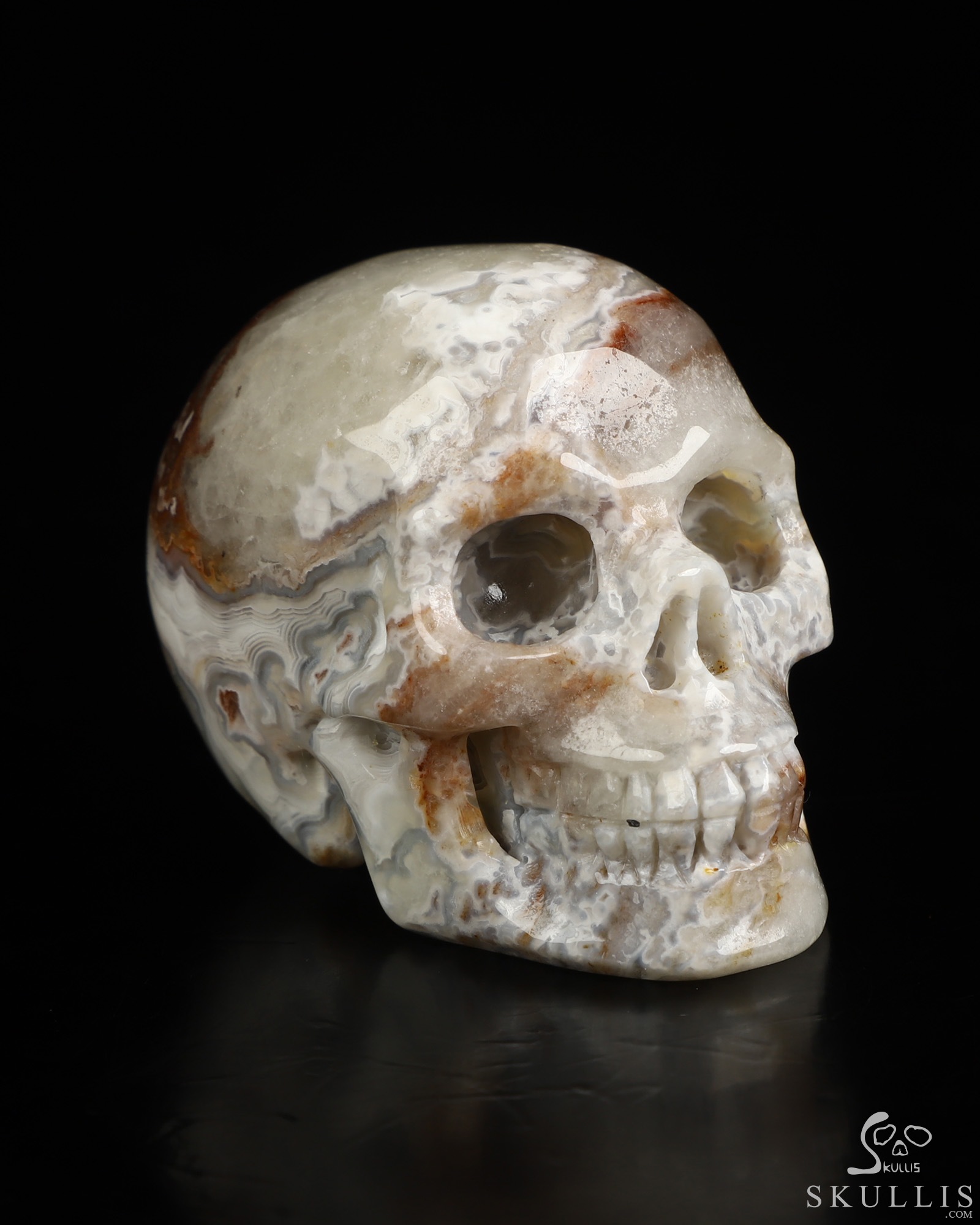 2.1" Red Crazy Lace Agate Hand Carved Crystal Skull, Realistic, Crystal Healing 2.1" Red Crazy Lace Agate Hand Carved Crystal Skull, Realistic, Crystal Healing