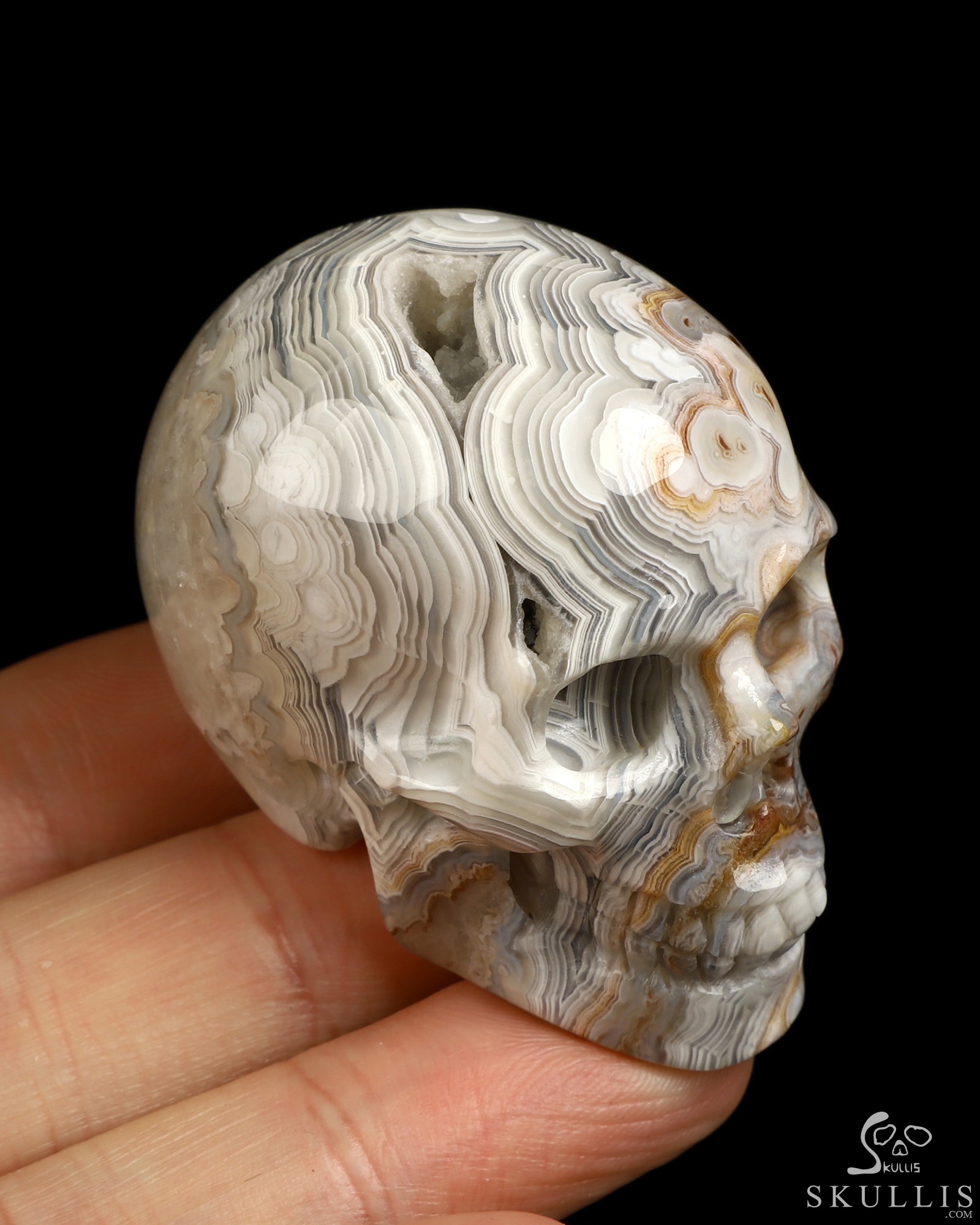 Gemstone 2.1" Red Crazy Lace Agate Hand Carved Crystal Skull, Realistic, Crystal Healing Gemstone 2.1" Red Crazy Lace Agate Hand Carved Crystal Skull, Realistic, Crystal Healing