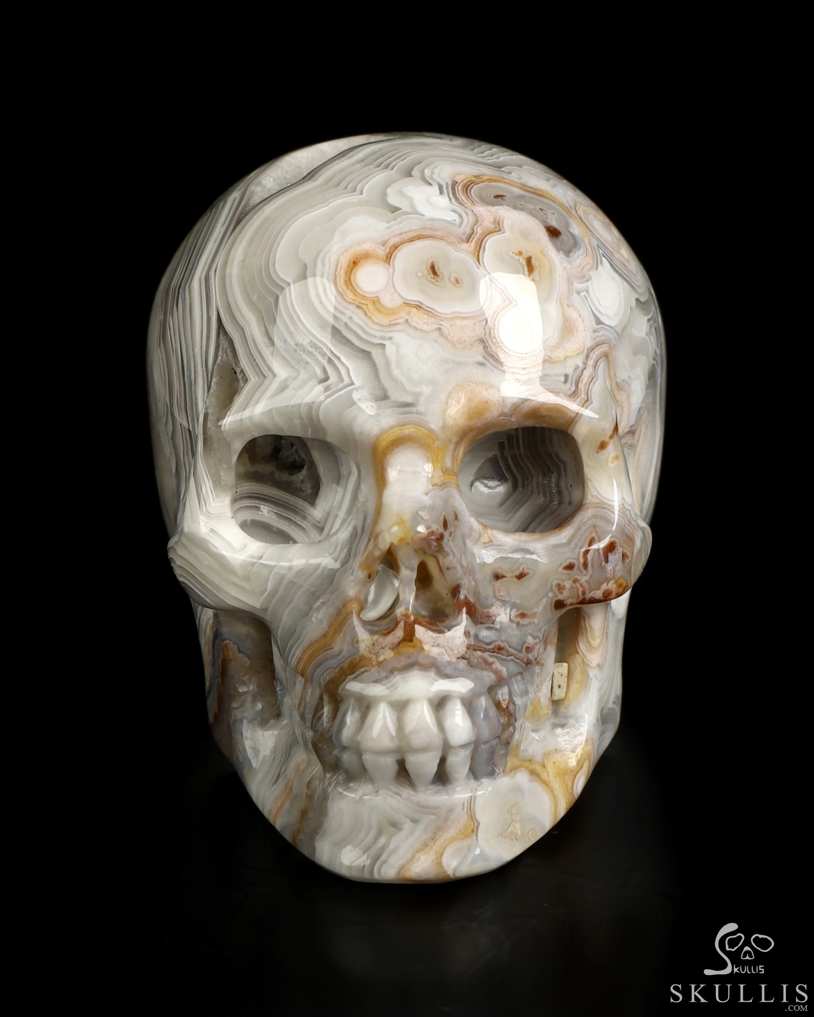 Gemstone 2.1" Red Crazy Lace Agate Hand Carved Crystal Skull, Realistic, Crystal Healing Gemstone 2.1" Red Crazy Lace Agate Hand Carved Crystal Skull, Realistic, Crystal Healing
