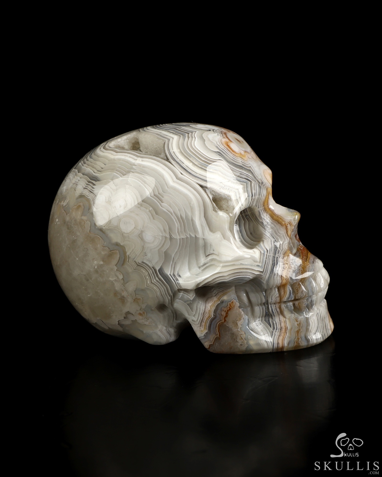 Gemstone 2.1" Red Crazy Lace Agate Hand Carved Crystal Skull, Realistic, Crystal Healing Gemstone 2.1" Red Crazy Lace Agate Hand Carved Crystal Skull, Realistic, Crystal Healing