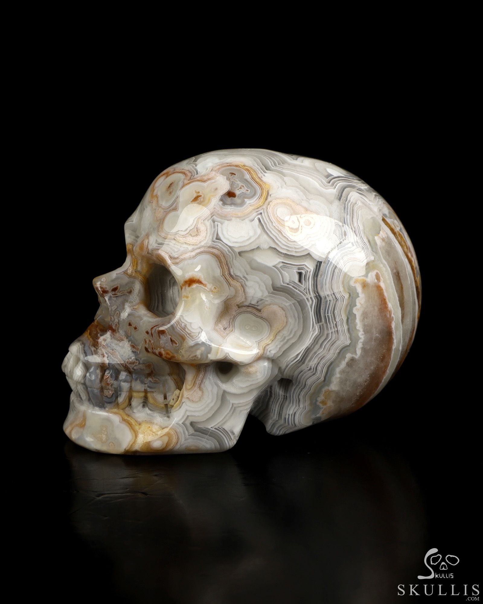 Gemstone 2.1" Red Crazy Lace Agate Hand Carved Crystal Skull, Realistic, Crystal Healing Gemstone 2.1" Red Crazy Lace Agate Hand Carved Crystal Skull, Realistic, Crystal Healing