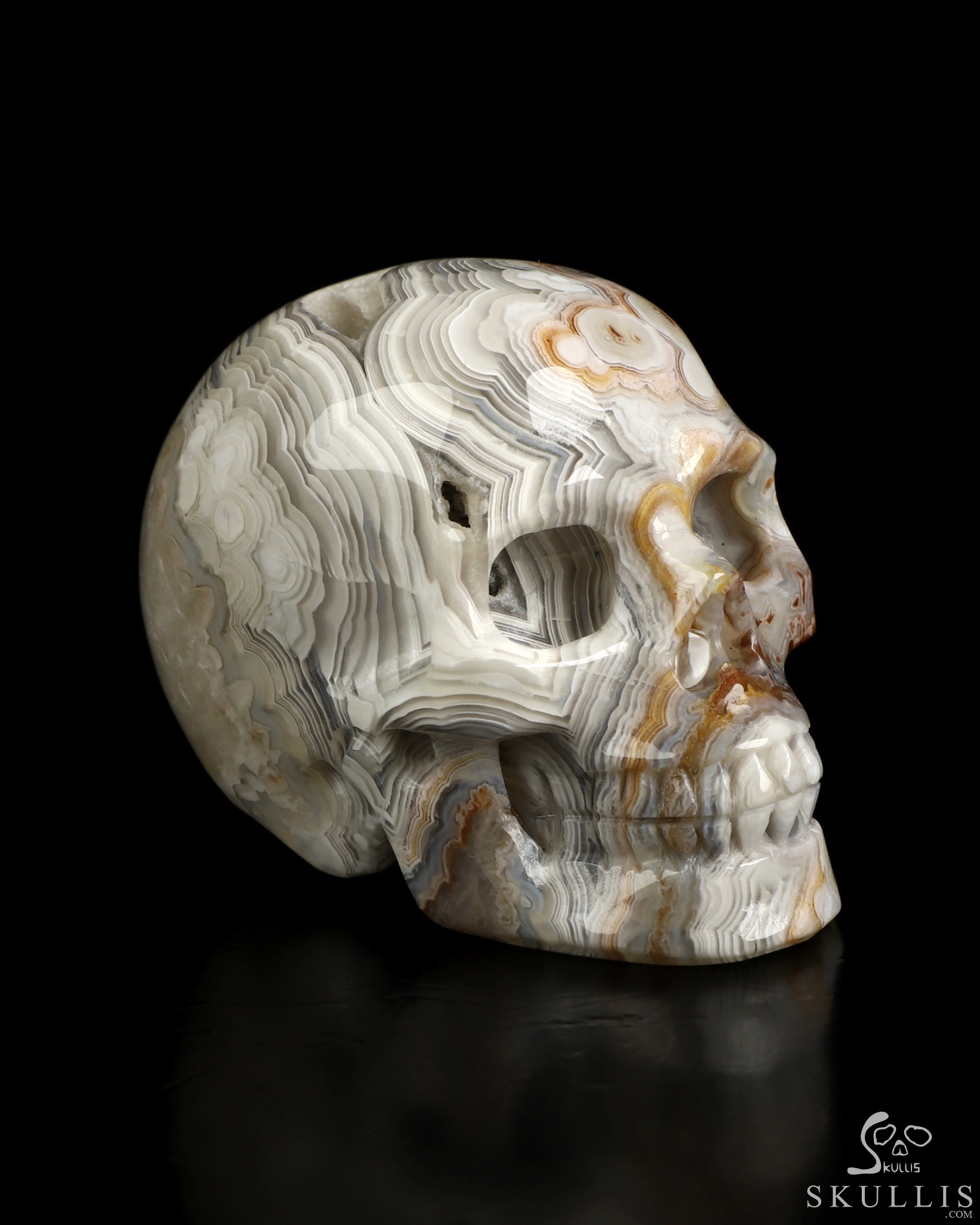 Gemstone 2.1" Red Crazy Lace Agate Hand Carved Crystal Skull, Realistic, Crystal Healing Gemstone 2.1" Red Crazy Lace Agate Hand Carved Crystal Skull, Realistic, Crystal Healing