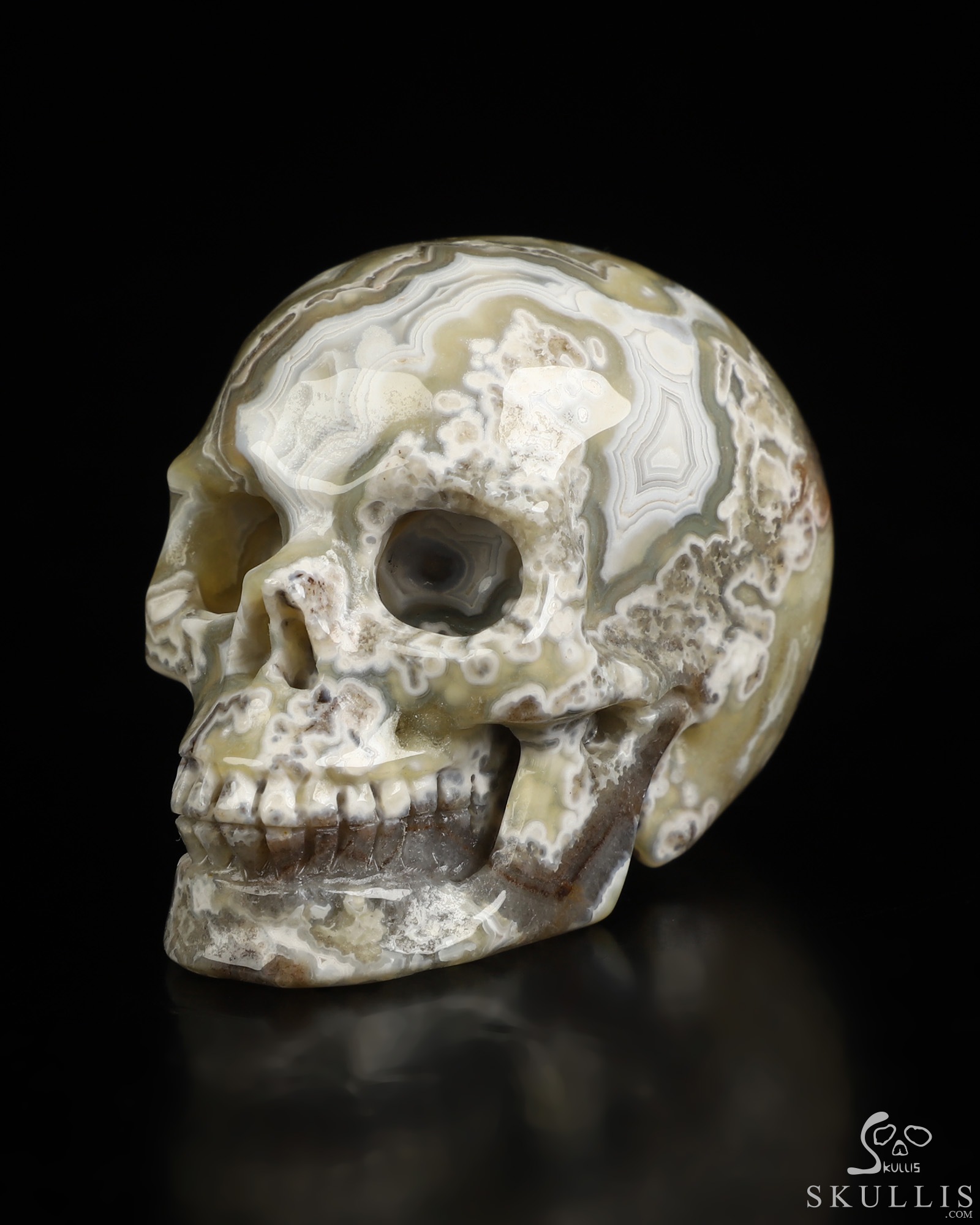 Gemstone 2.1" Red Crazy Lace Agate Hand Carved Crystal Skull, Realistic, Crystal Healing Gemstone 2.1" Red Crazy Lace Agate Hand Carved Crystal Skull, Realistic, Crystal Healing