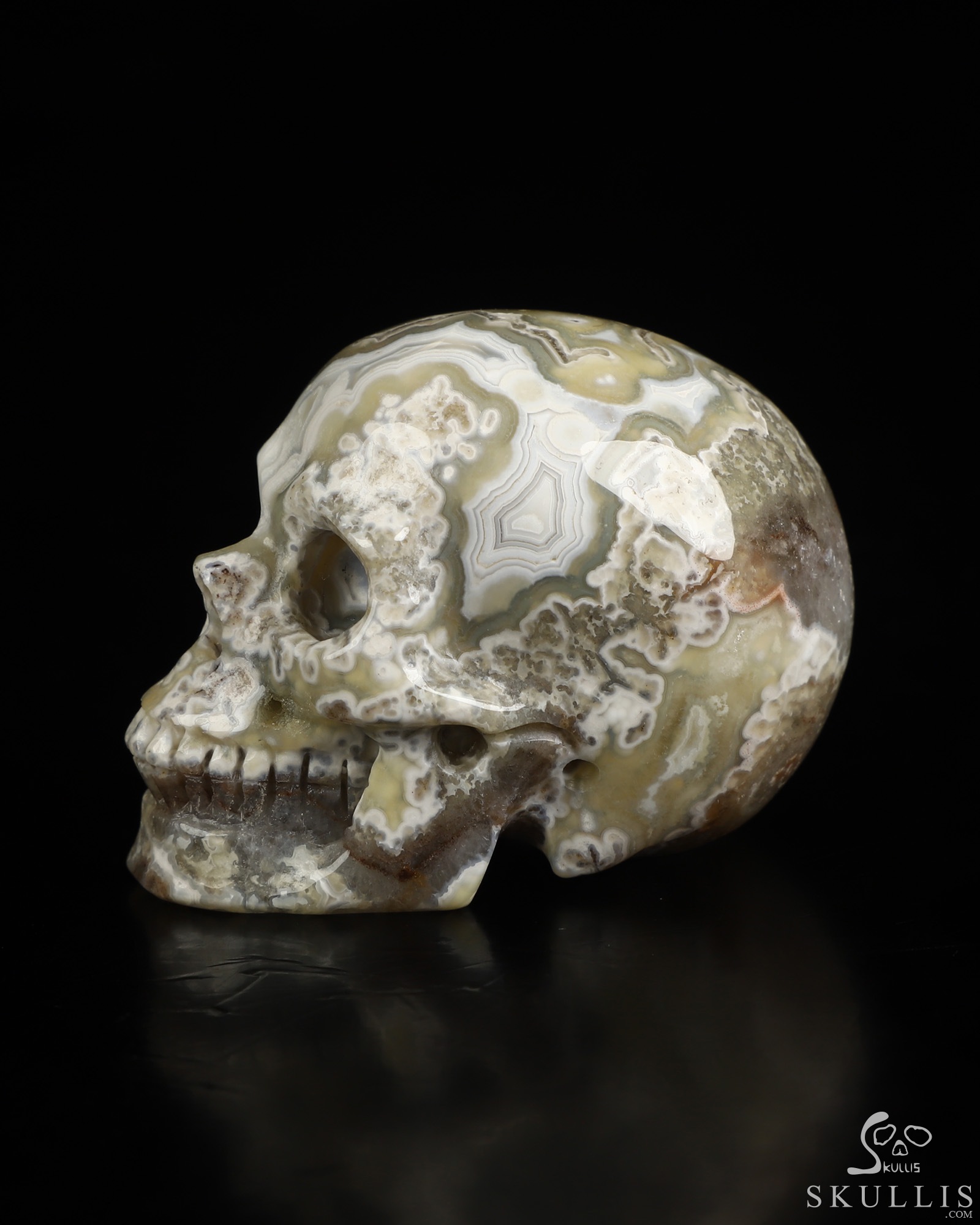 Gemstone 2.1" Red Crazy Lace Agate Hand Carved Crystal Skull, Realistic, Crystal Healing Gemstone 2.1" Red Crazy Lace Agate Hand Carved Crystal Skull, Realistic, Crystal Healing